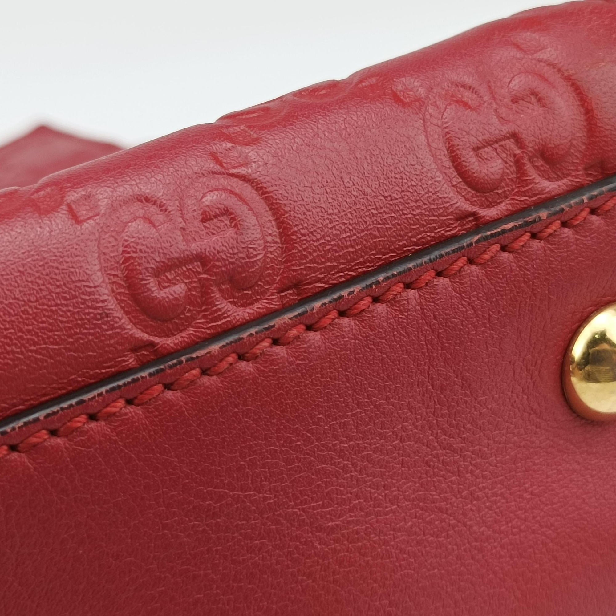 Secondhand Gucci Guccissima Red Leather 453773 handbag | stylenewstar