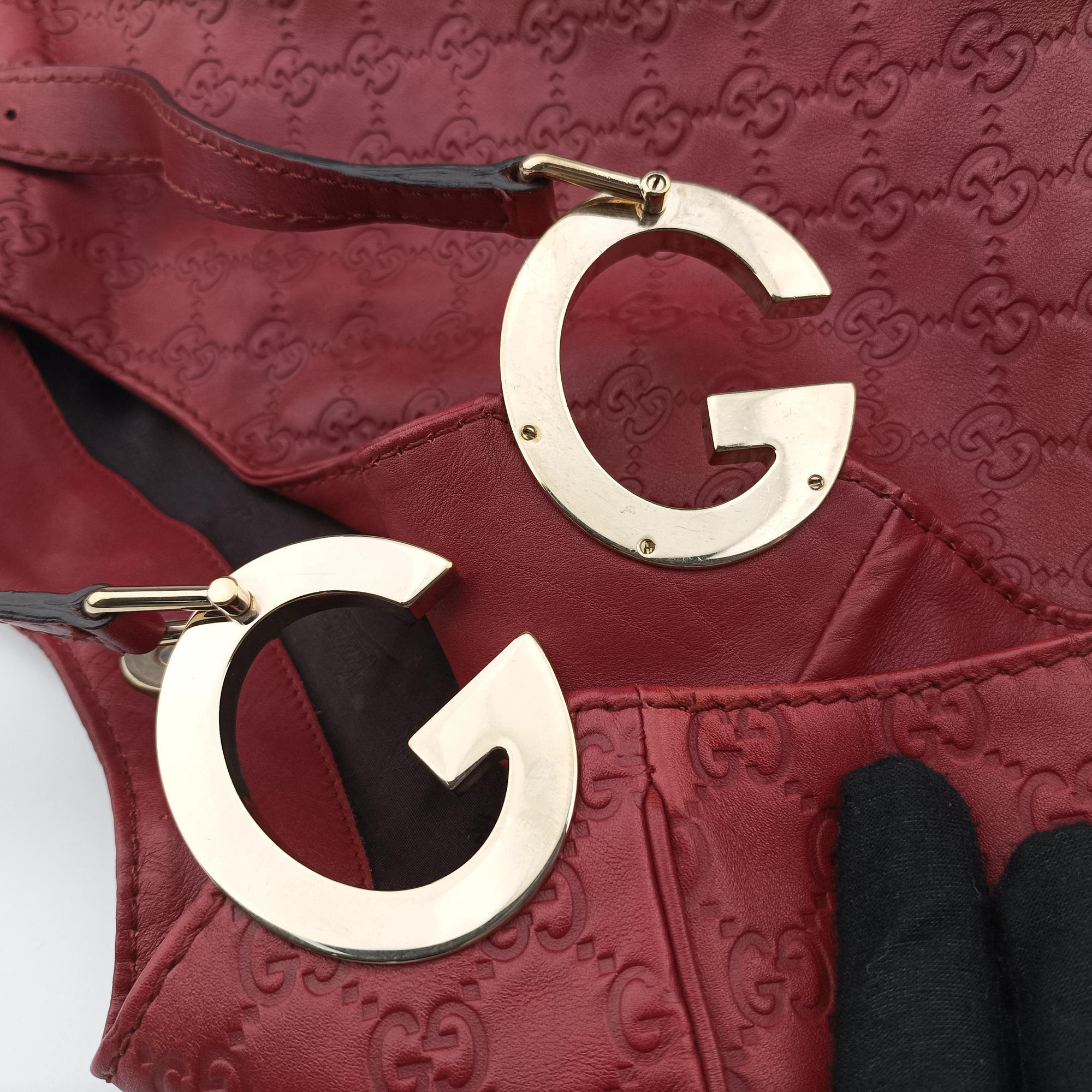 Pre-owned Gucci Charlotte Red Leather 203504 handbag | stylenewstar