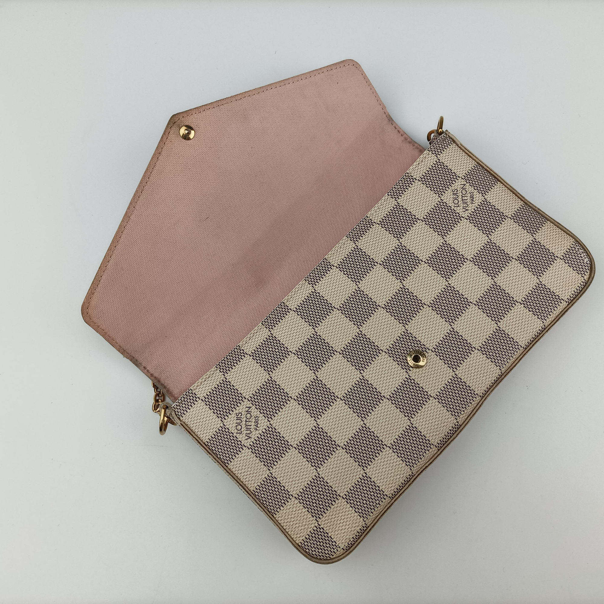 Pre-owned Louis Vuitton Pochette Felicie AZUR Damier Canvas N63106 shoulderbag | stylenewstar