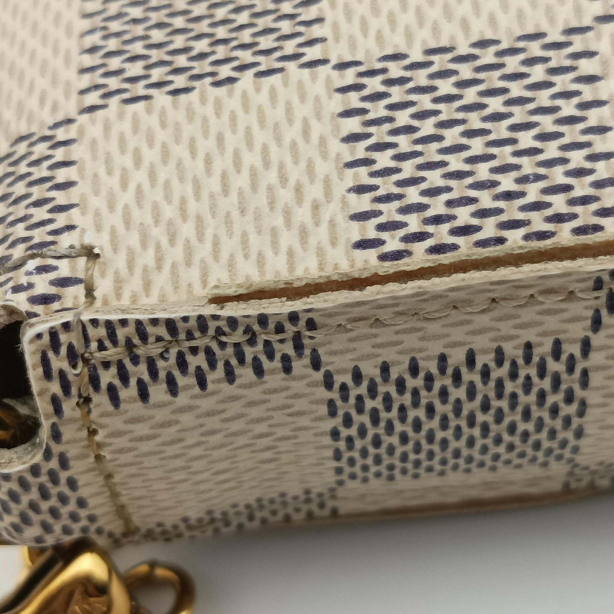 Pre-owned Louis Vuitton Pochette Felicie AZUR Damier Canvas N63106 shoulderbag | stylenewstar