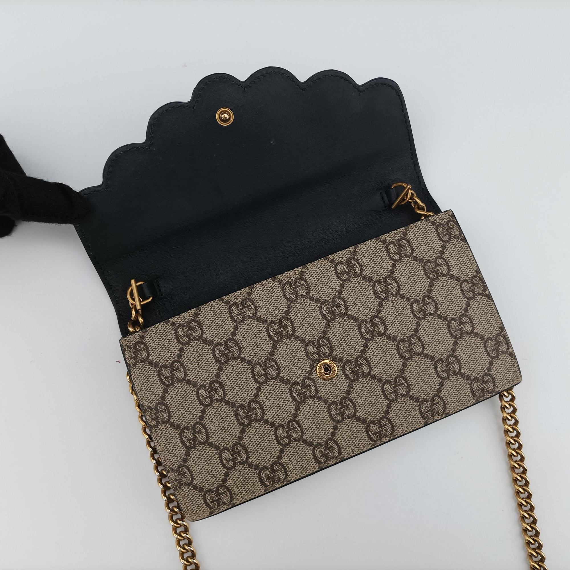 Vintage Gucci Peony Pearl Studded GG Supreme beige×black PVC coated canvas×Leather 431478 shoulderbag | stylenewstar