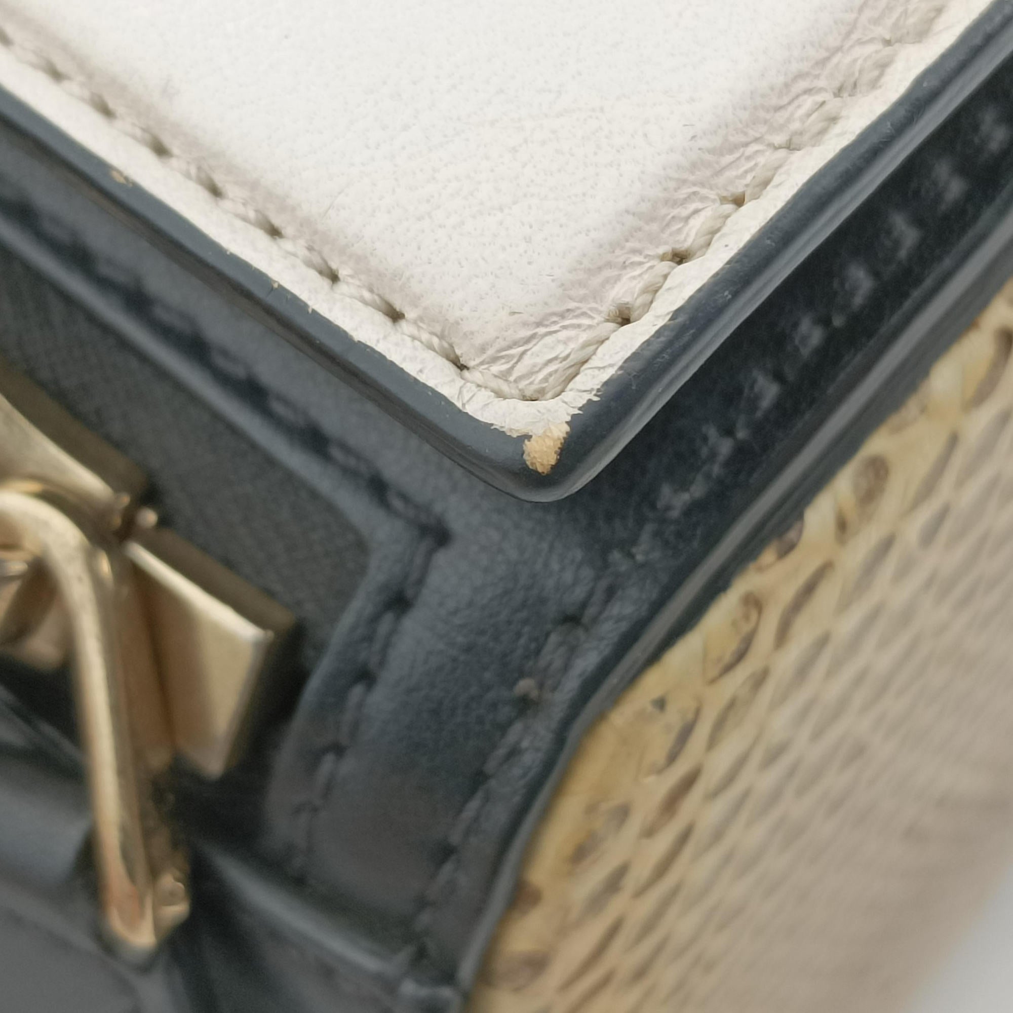 Pre-owned Givenchy Pandora Box Black×White leather×Snake Leather  shoulderbag | stylenewstar