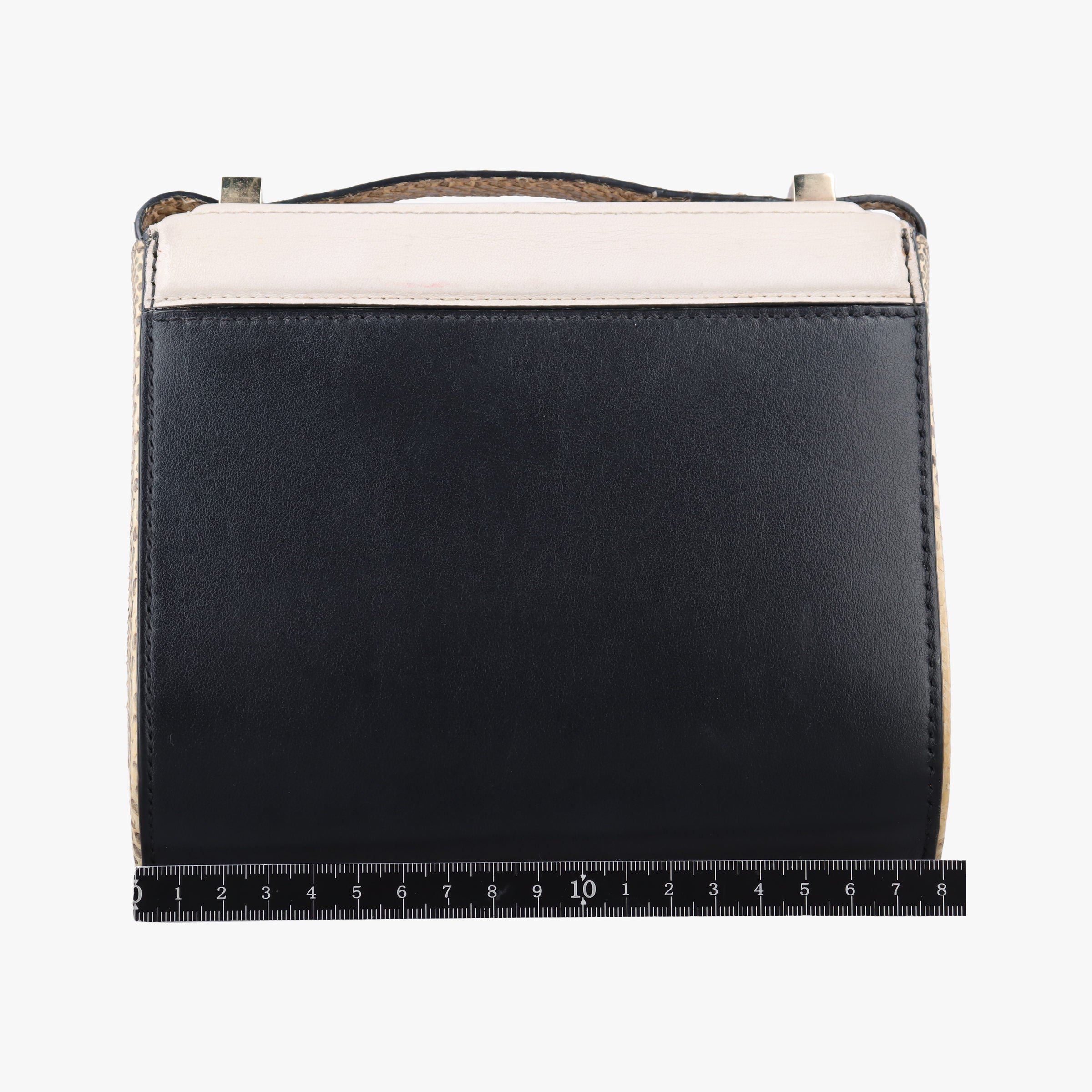 Pre-owned Givenchy Pandora Box Black×White leather×Snake Leather  shoulderbag | stylenewstar