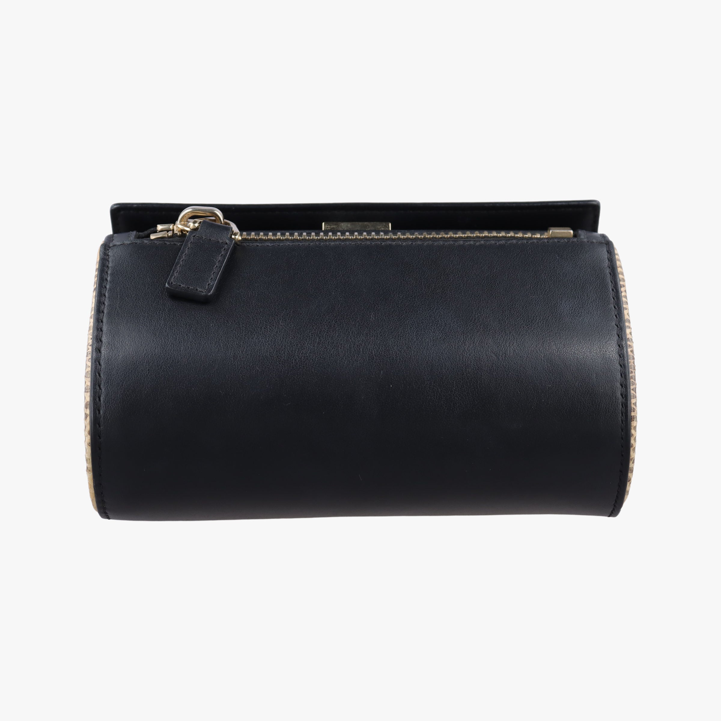 Pre-owned Givenchy Pandora Box Black×White leather×Snake Leather  shoulderbag | stylenewstar