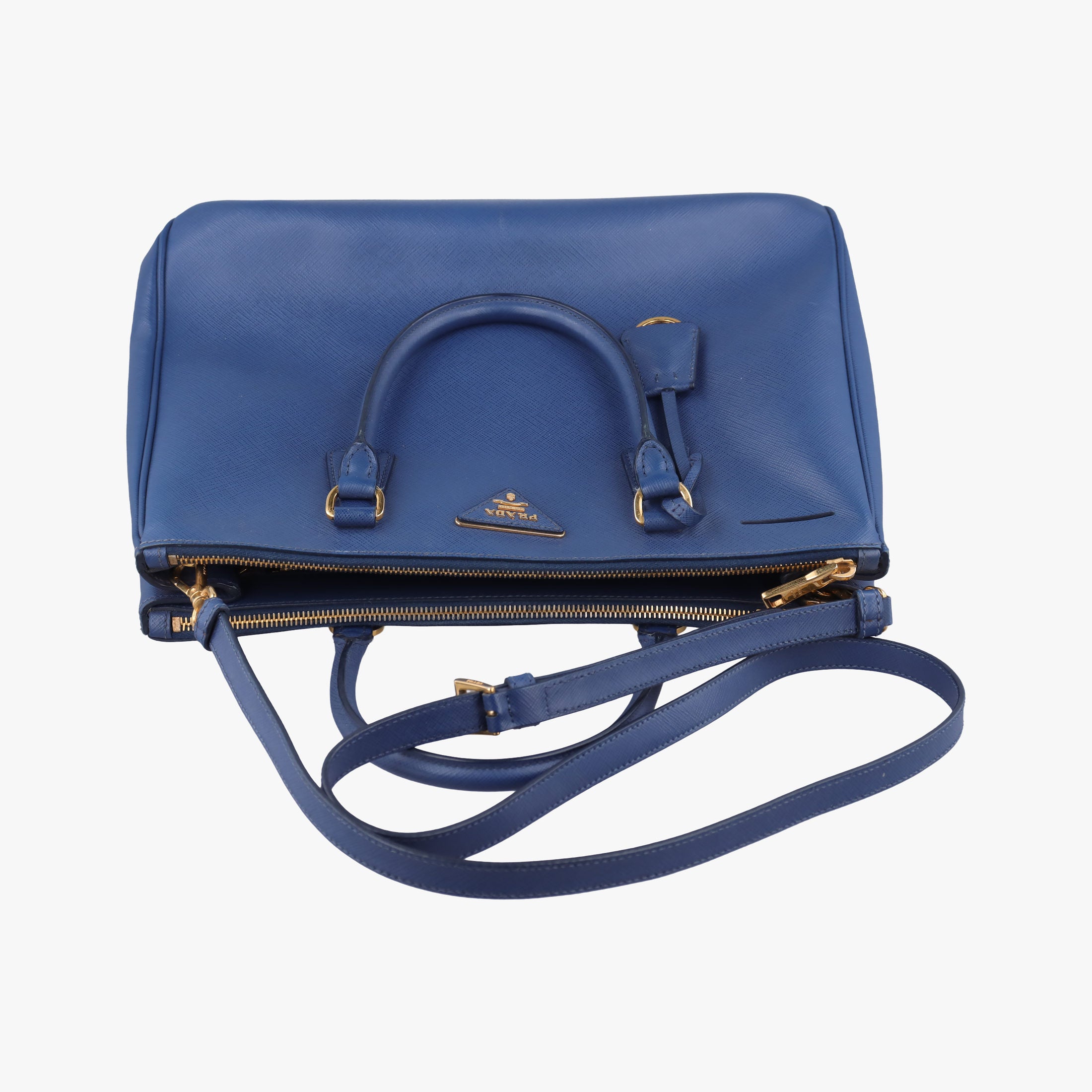 Vintage Prada Galleria Blue SAFFIANO Leather BN2274 shoulderbag | stylenewstar