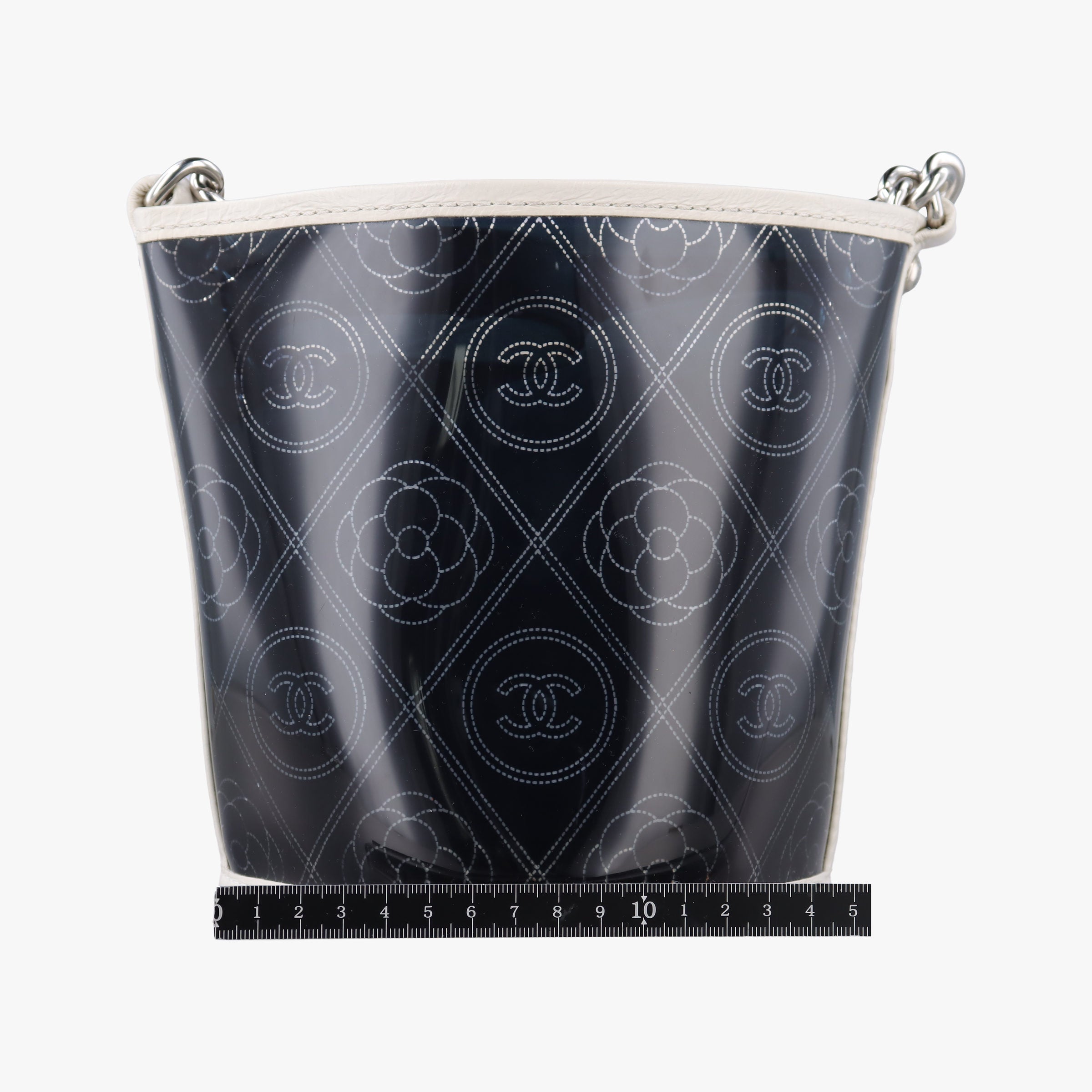 Pre-owned Chanel Camellia Coco Bucket Black×white Leather×PVC coated canvas A57636 shoulderbag | stylenewstar