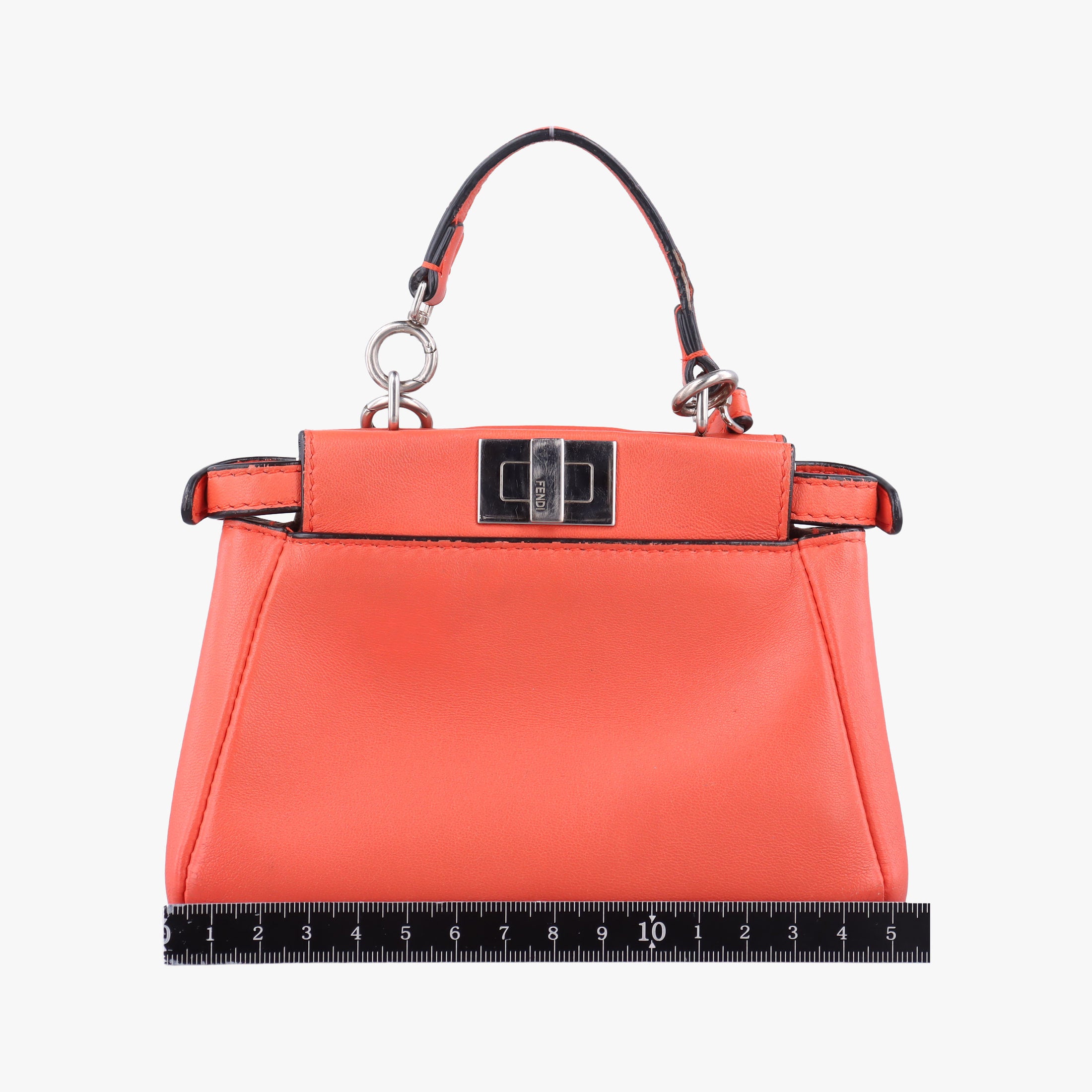 Pre-owned Fendi Micro Peekaboo orange Leather 8M0355 shoulderbag | stylenewstar