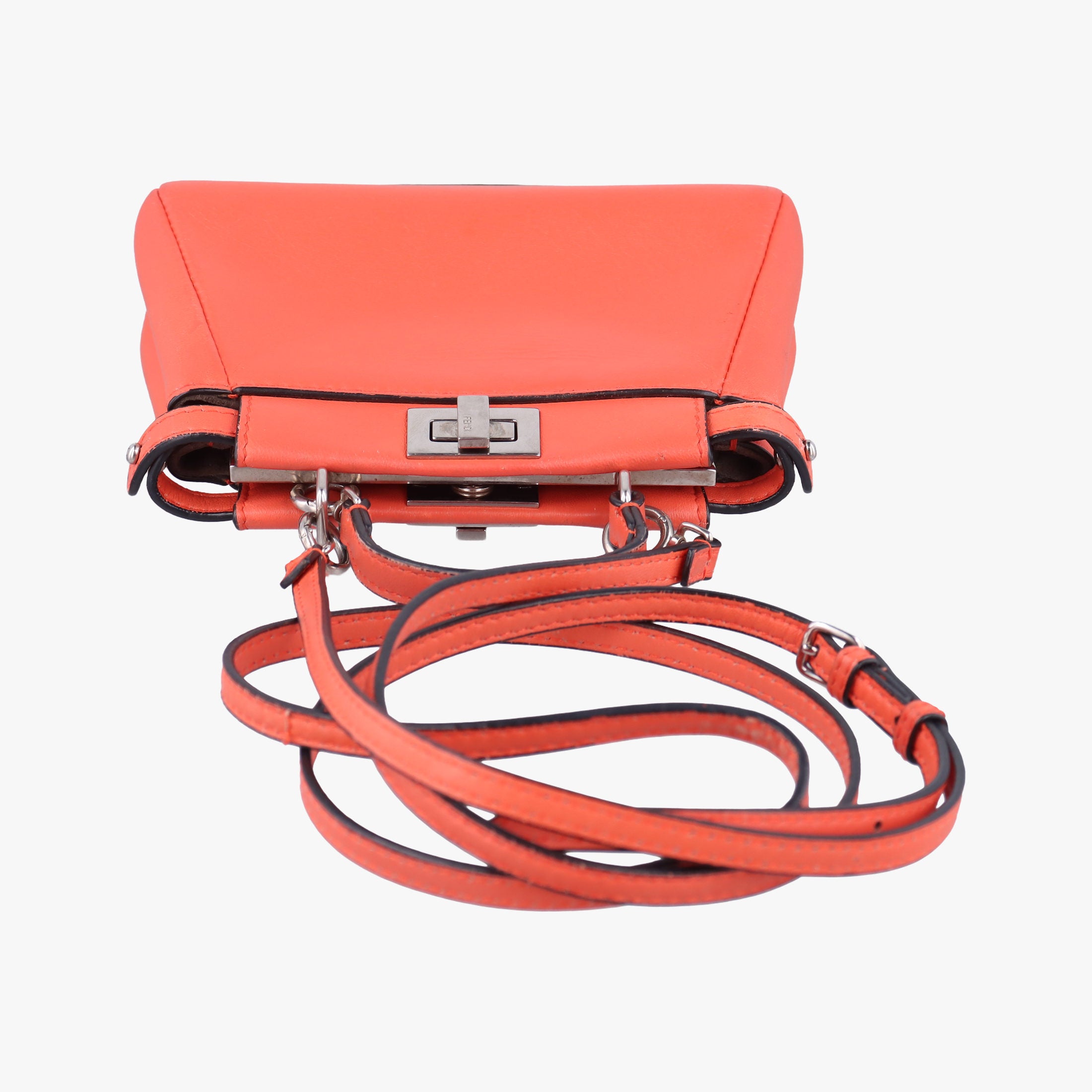 Pre-owned Fendi Micro Peekaboo orange Leather 8M0355 shoulderbag | stylenewstar