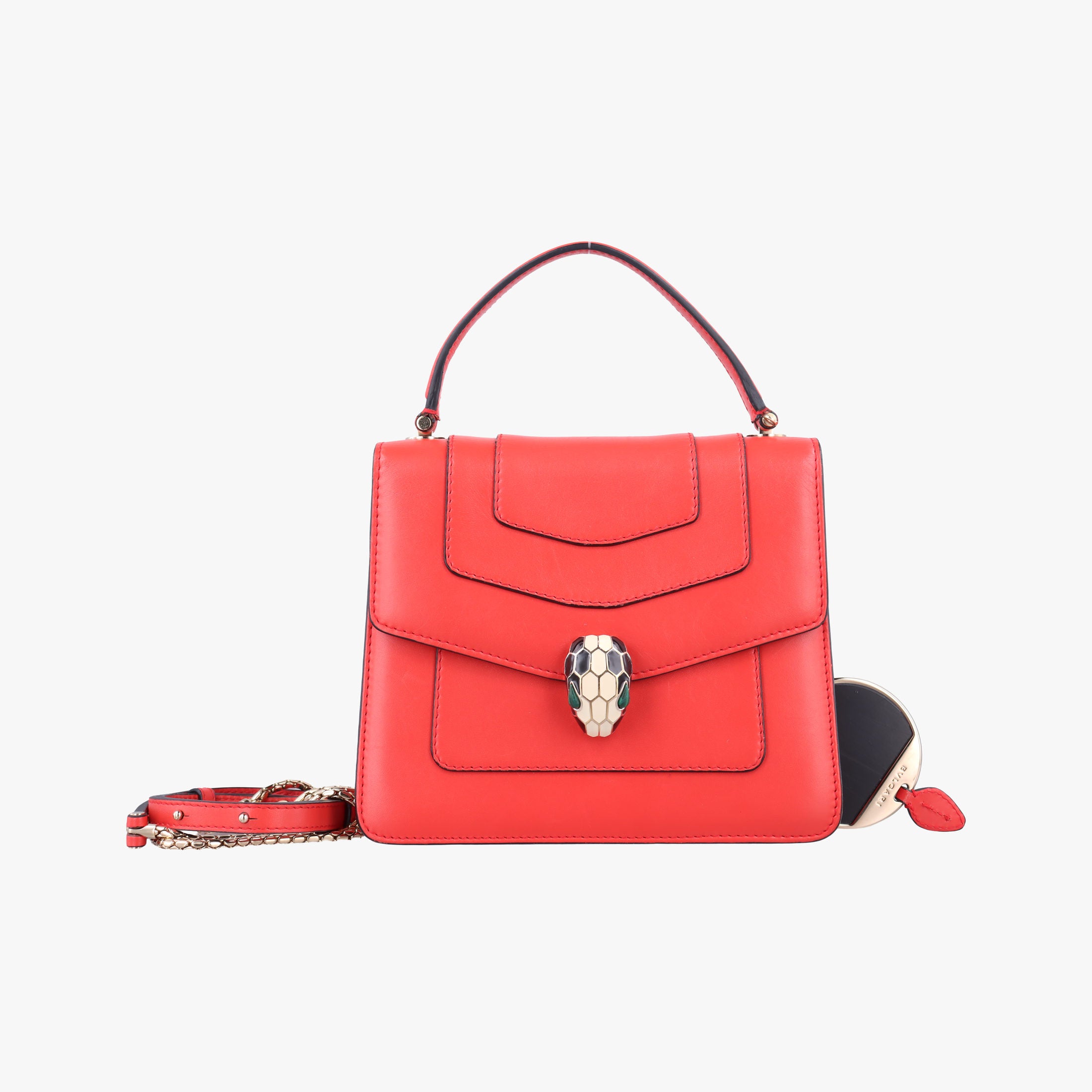 Pre-owned Bvlgari SERPENTI FOREVER Red Leather  shoulderbag | stylenewstar