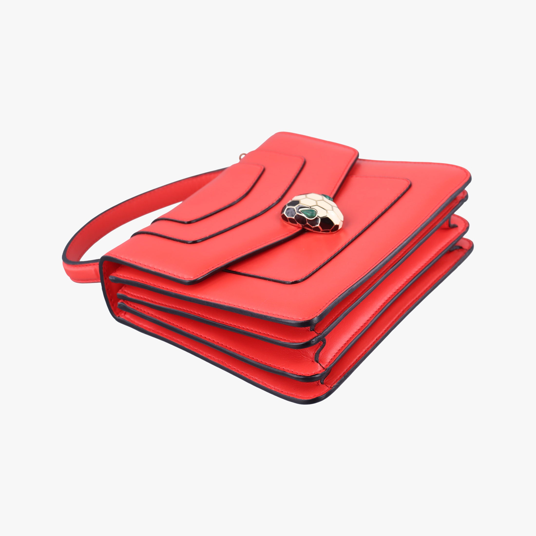 Pre-owned Bvlgari SERPENTI FOREVER Red Leather  shoulderbag | stylenewstar