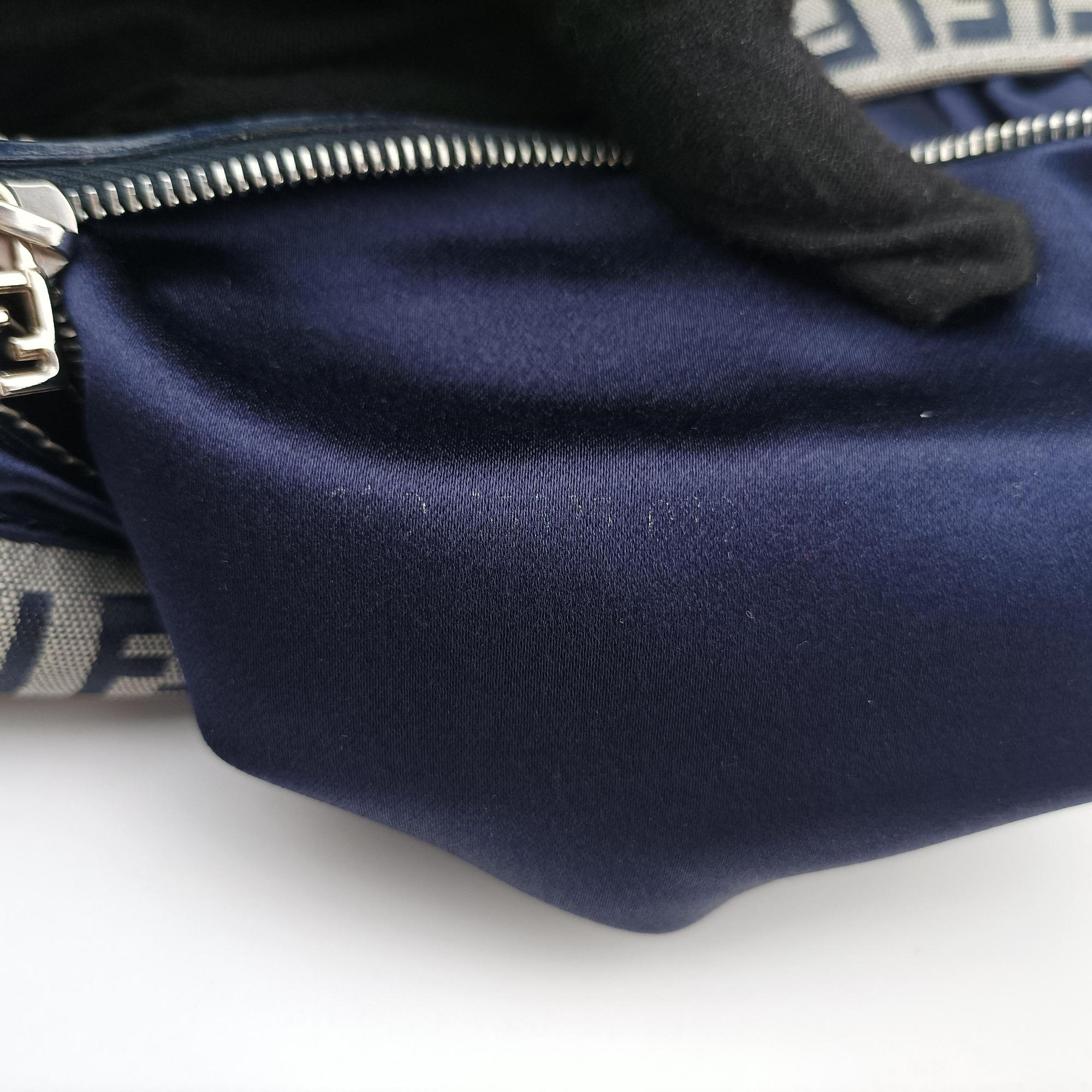 Vintage Fendi Zucchino Baguette Navy×Grey canvas×leather  shoulderbag | stylenewstar