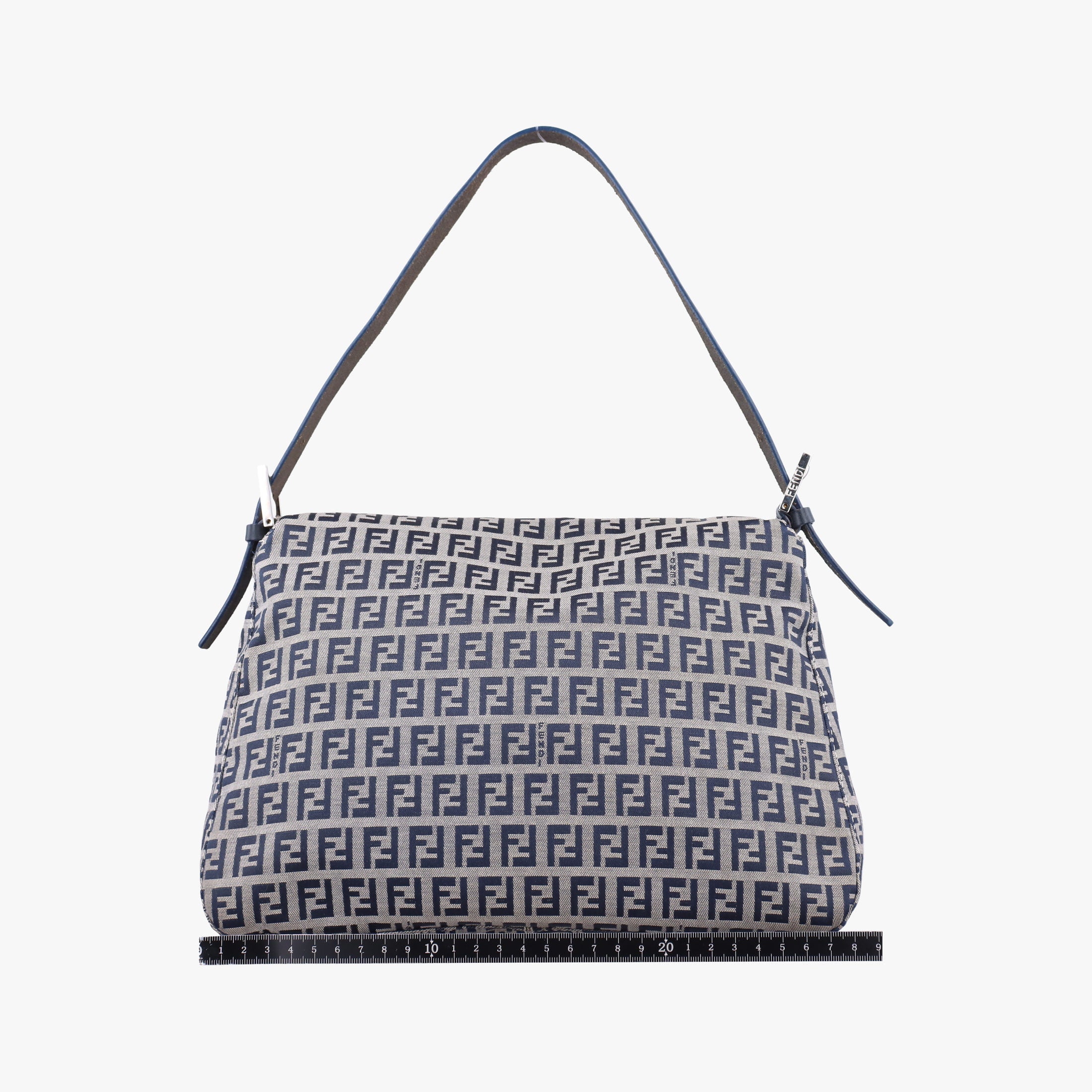 Vintage Fendi Zucchino Baguette Navy×Grey canvas×leather  shoulderbag | stylenewstar