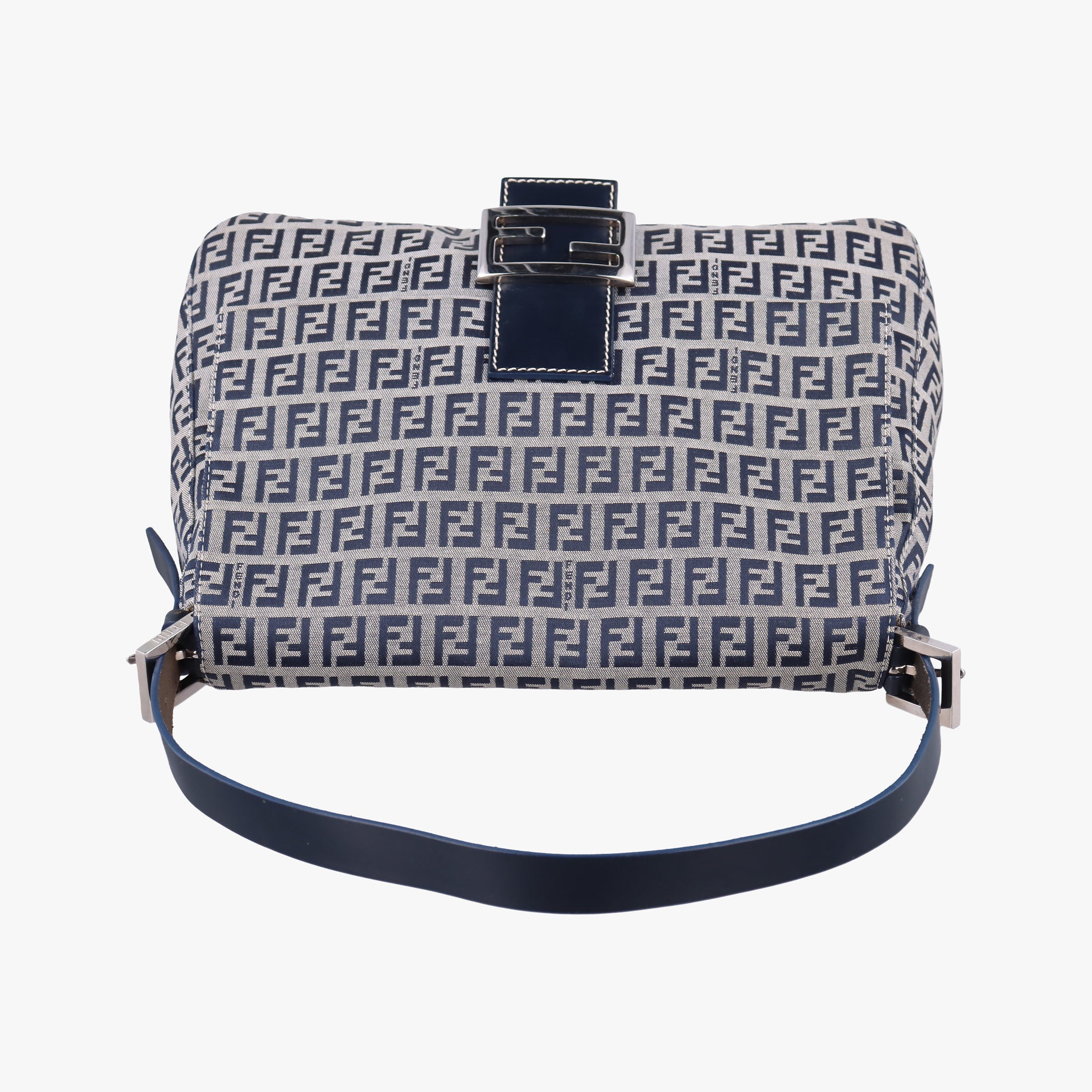 Vintage Fendi Zucchino Baguette Navy×Grey canvas×leather  shoulderbag | stylenewstar