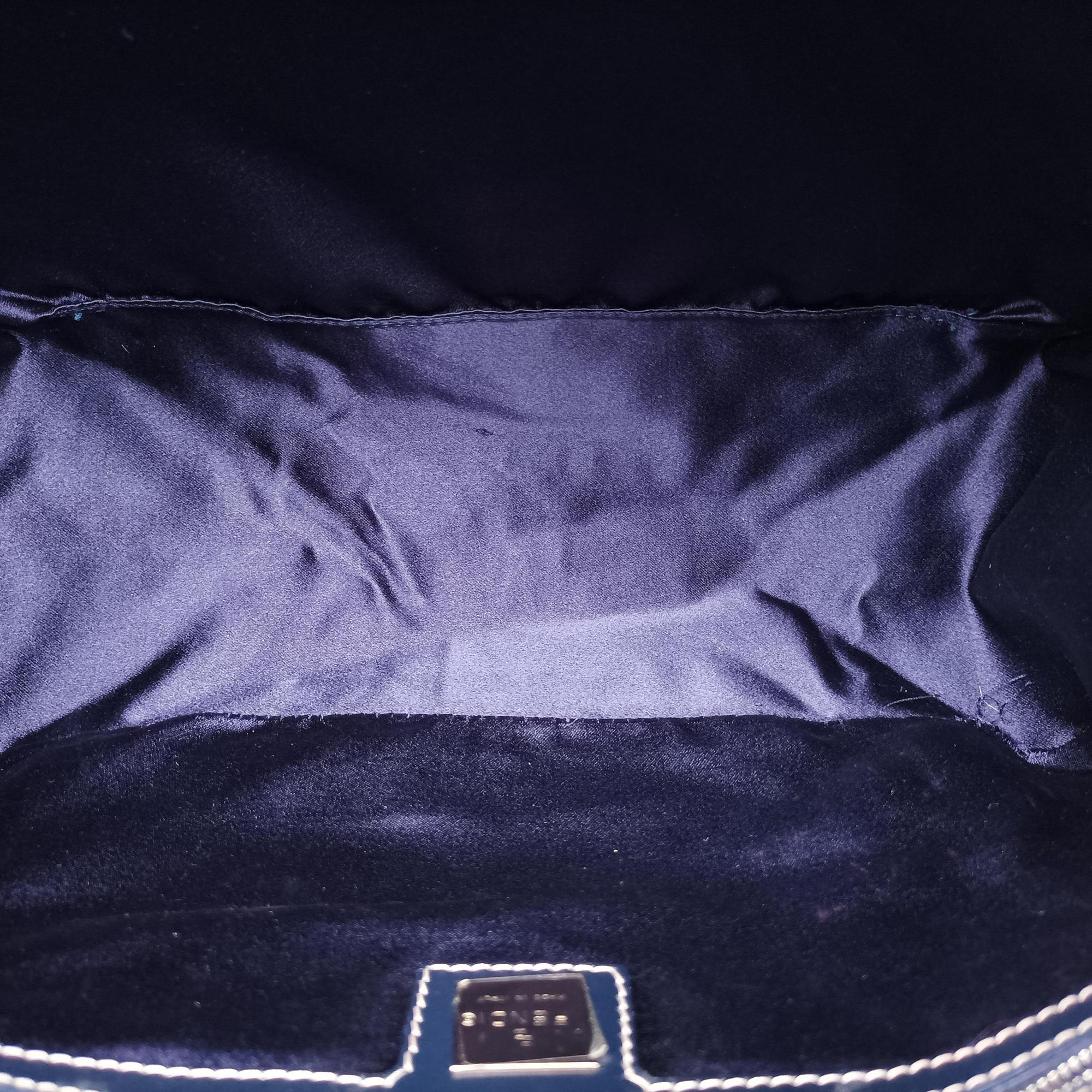 Vintage Fendi Zucchino Baguette Navy×Grey canvas×leather  shoulderbag | stylenewstar