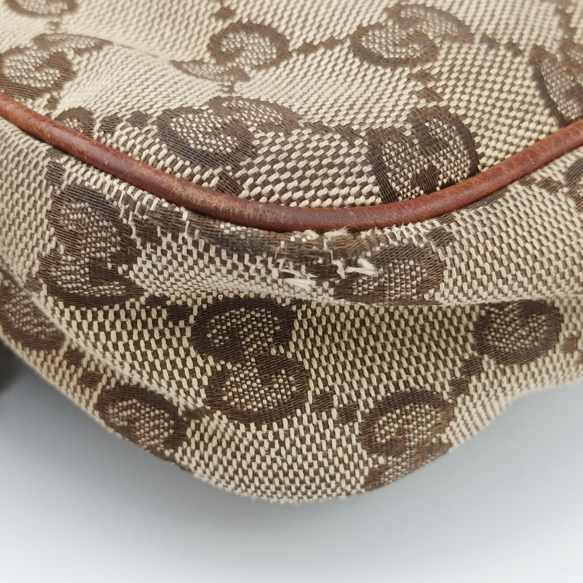 Secondhand Gucci Marrakech Beige × Brown canvas×leather 257032 shoulderbag | stylenewstar