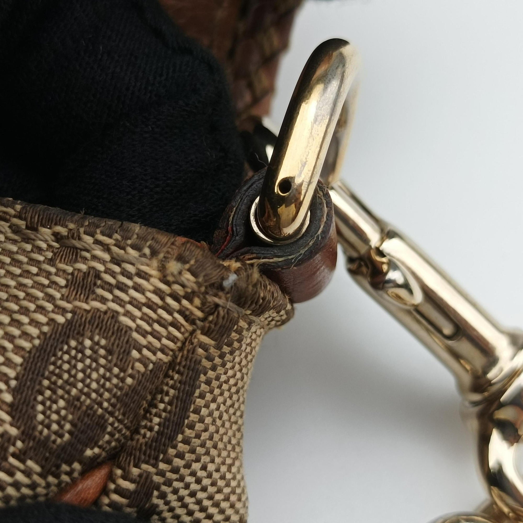 Secondhand Gucci Marrakech Beige × Brown canvas×leather 257032 shoulderbag | stylenewstar