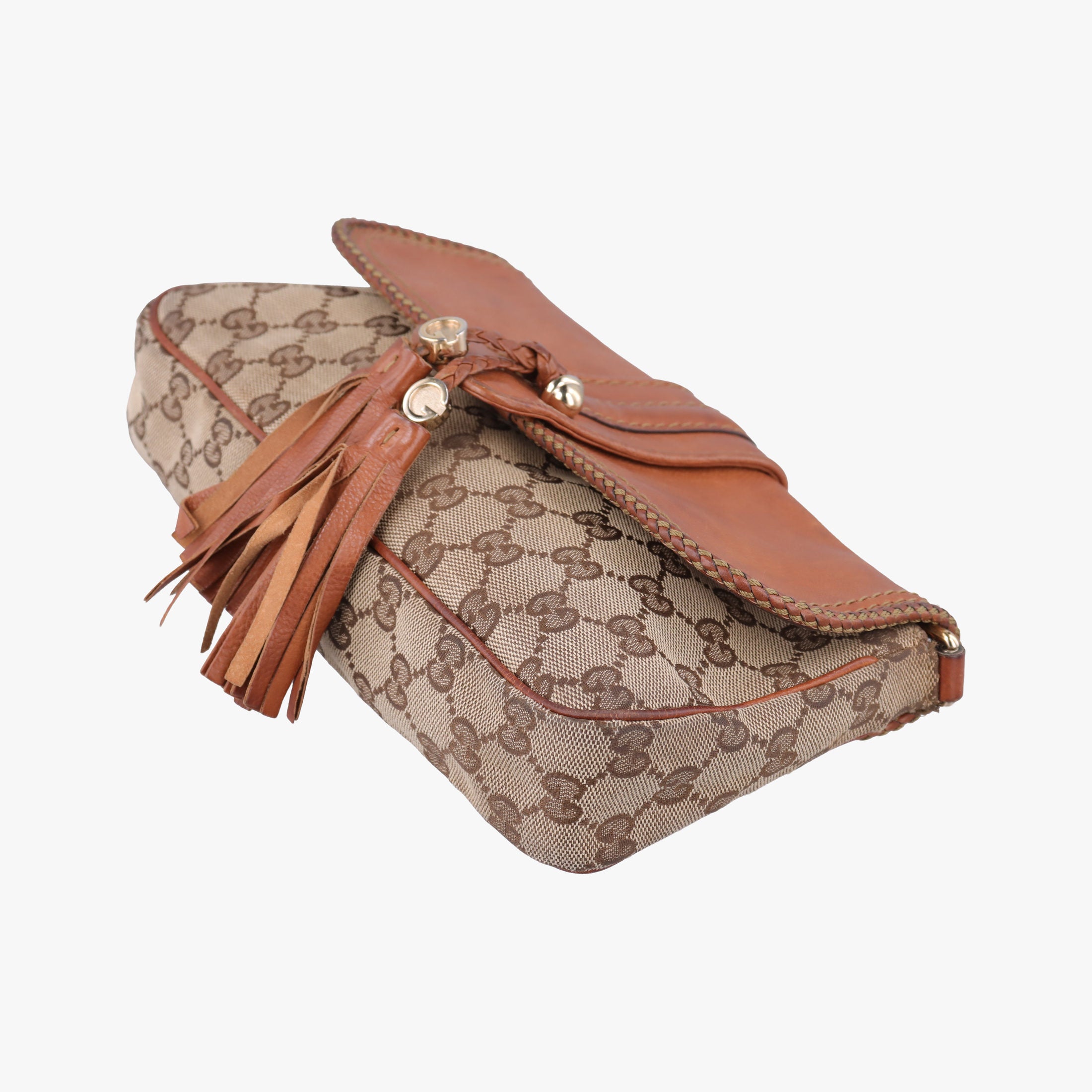 Secondhand Gucci Marrakech Beige × Brown canvas×leather 257032 shoulderbag | stylenewstar