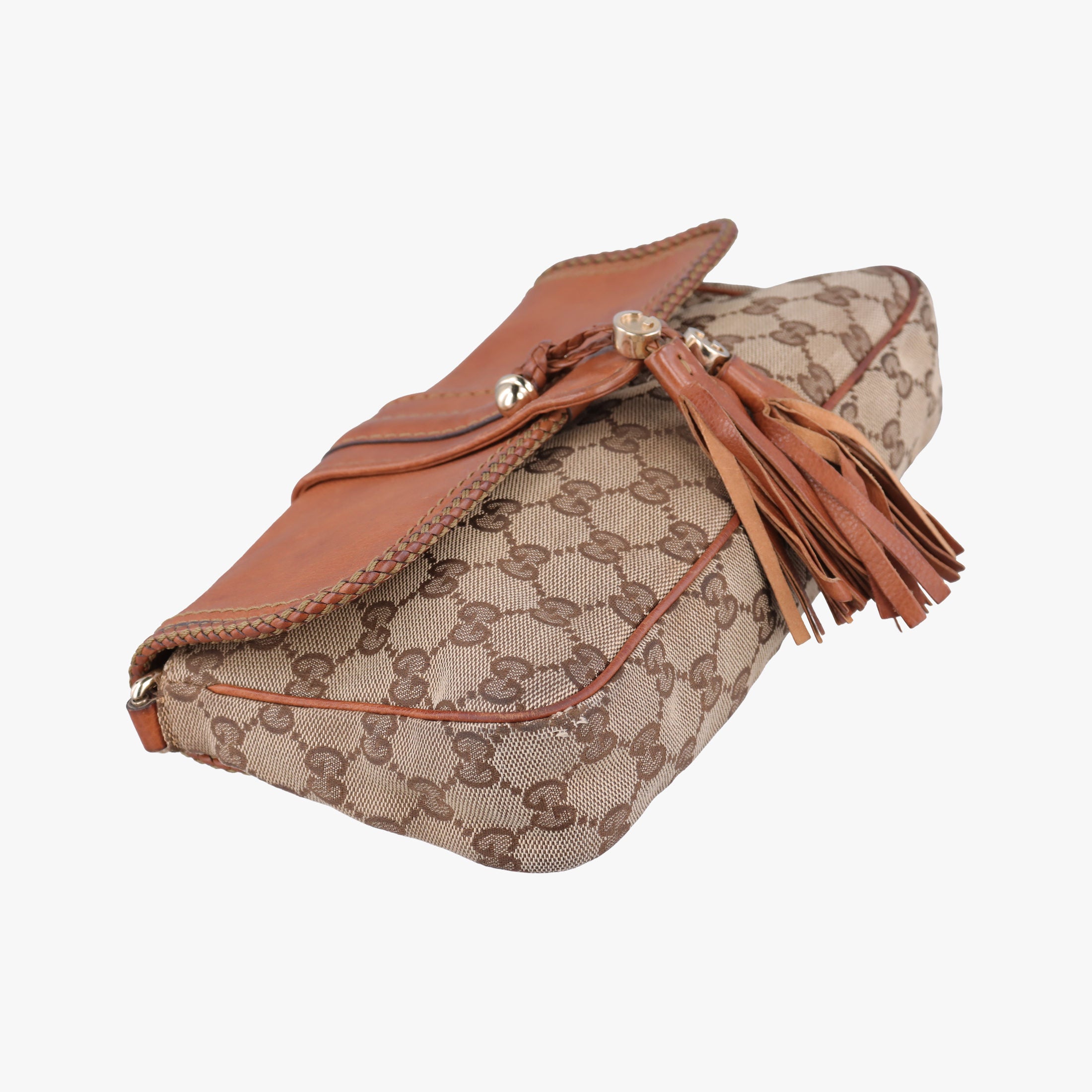 Secondhand Gucci Marrakech Beige × Brown canvas×leather 257032 shoulderbag | stylenewstar