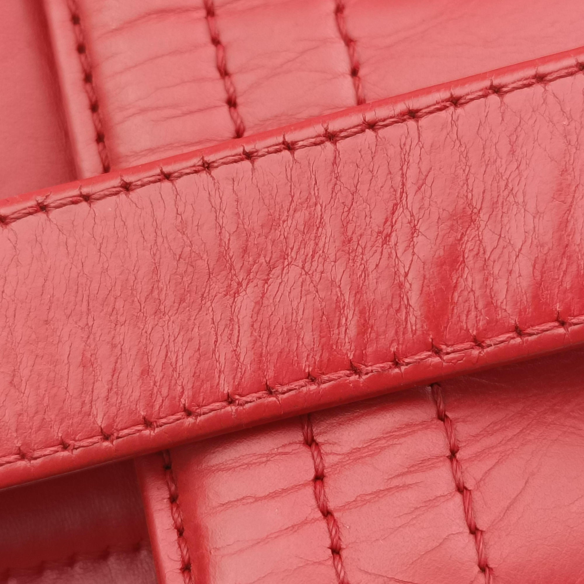 Pre-owned Chanel Jetsetter Boy Shopping Tote Red Leather A66708 shoulderbag | stylenewstar