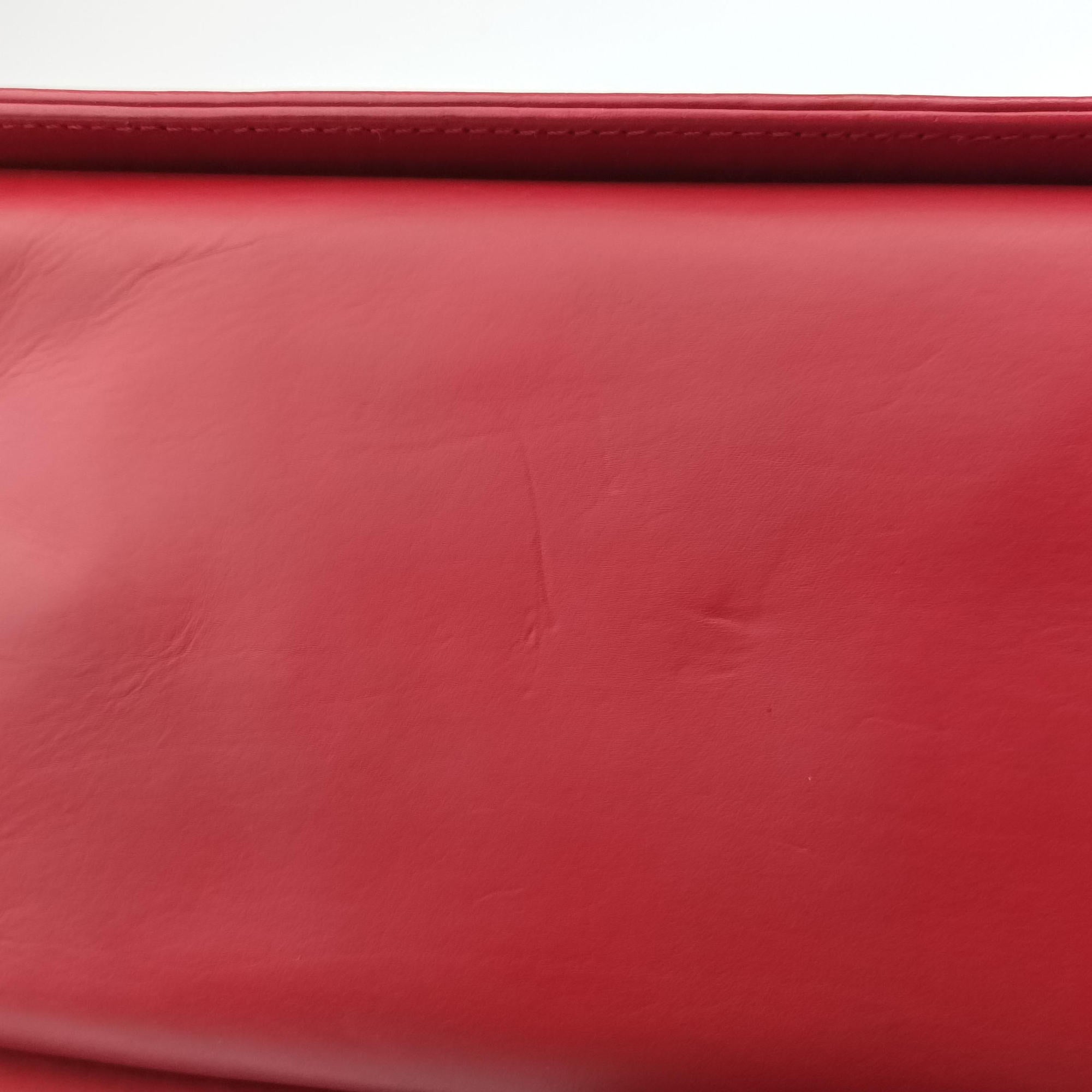 Pre-owned Chanel Jetsetter Boy Shopping Tote Red Leather A66708 shoulderbag | stylenewstar