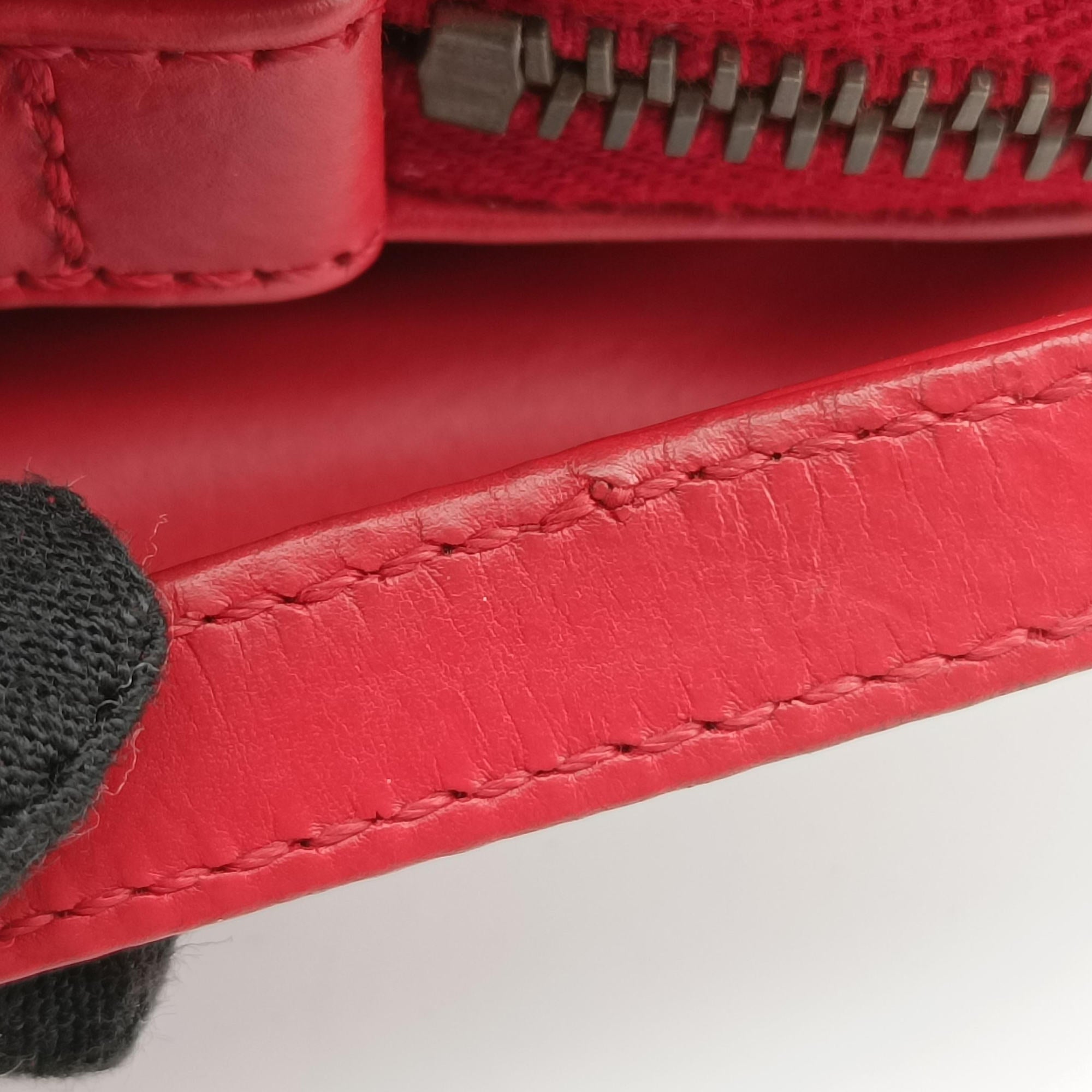 Pre-owned Chanel Jetsetter Boy Shopping Tote Red Leather A66708 shoulderbag | stylenewstar