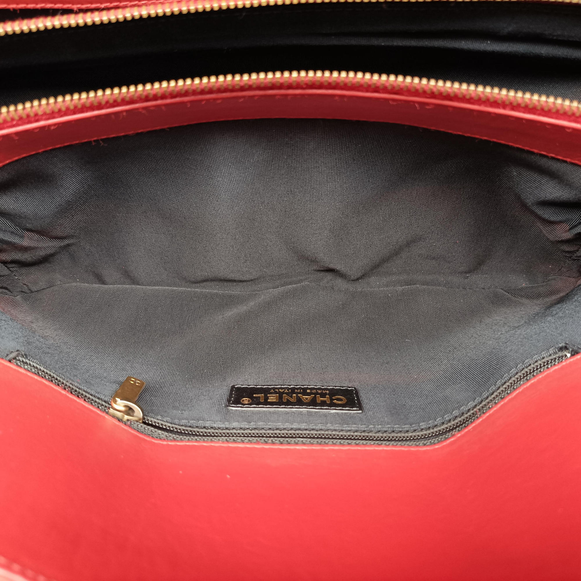 Pre-owned Chanel Jetsetter Boy Shopping Tote Red Leather A66708 shoulderbag | stylenewstar