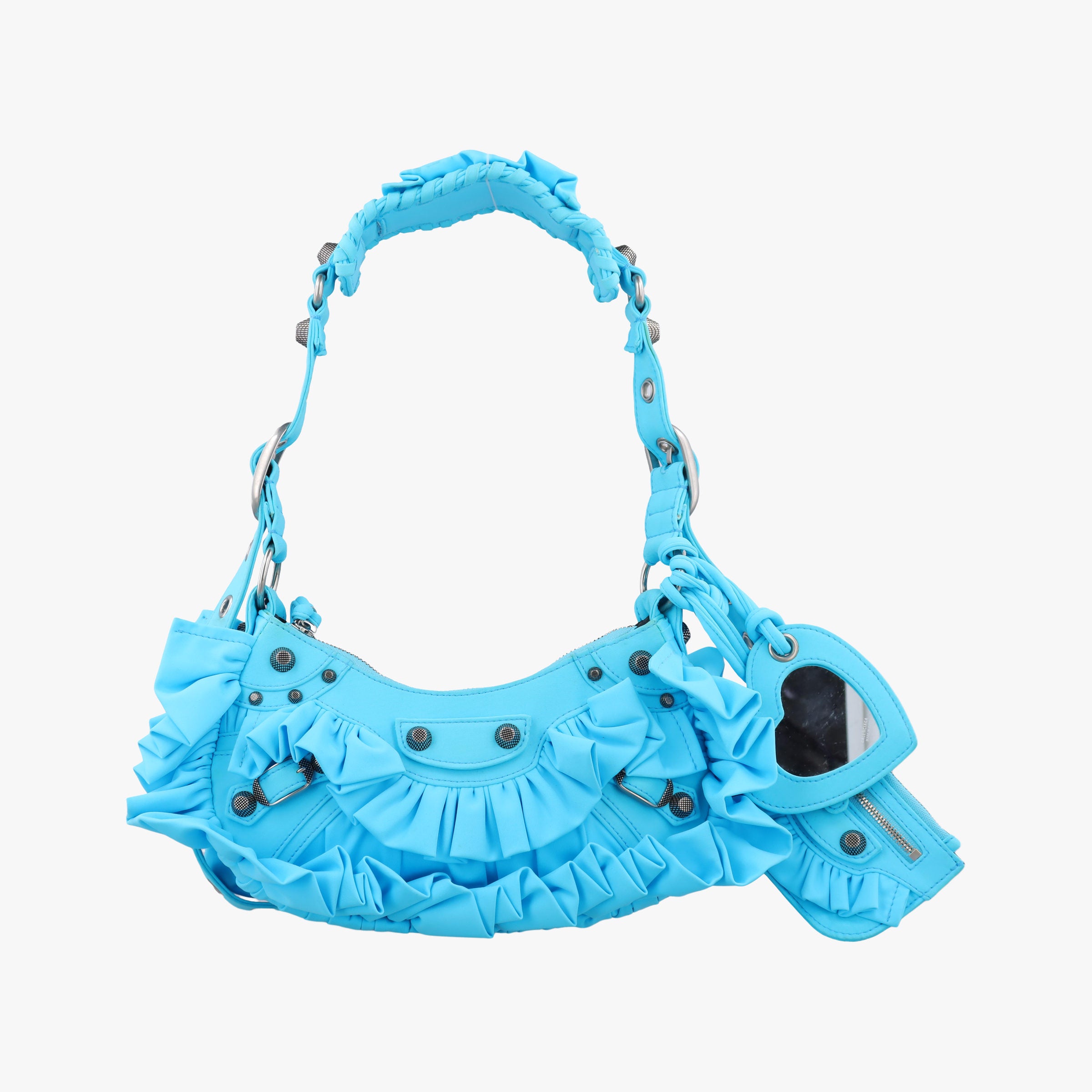 Pre-owned Balenciaga Le Cagole mini Blue fabric  shoulderbag | stylenewstar