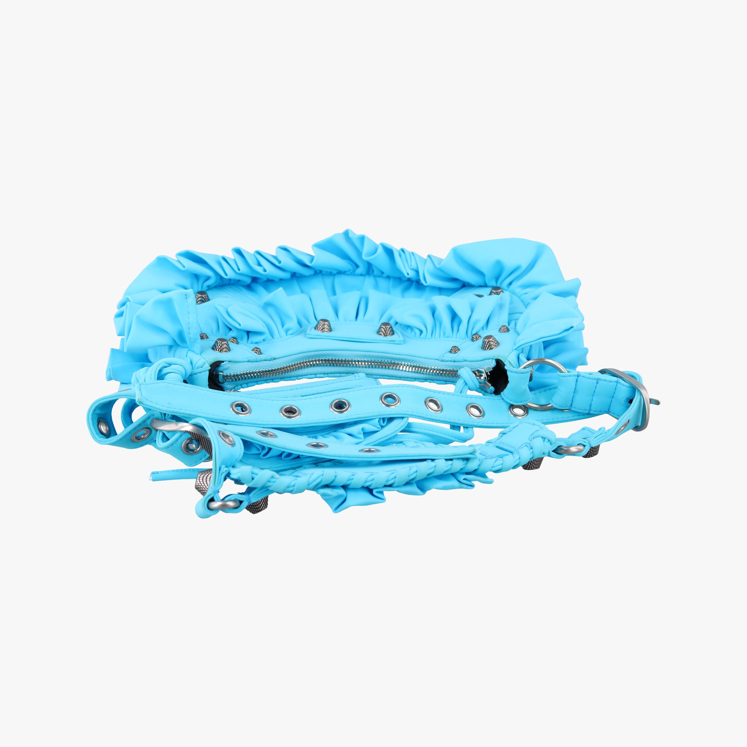 Pre-owned Balenciaga Le Cagole mini Blue fabric  shoulderbag | stylenewstar