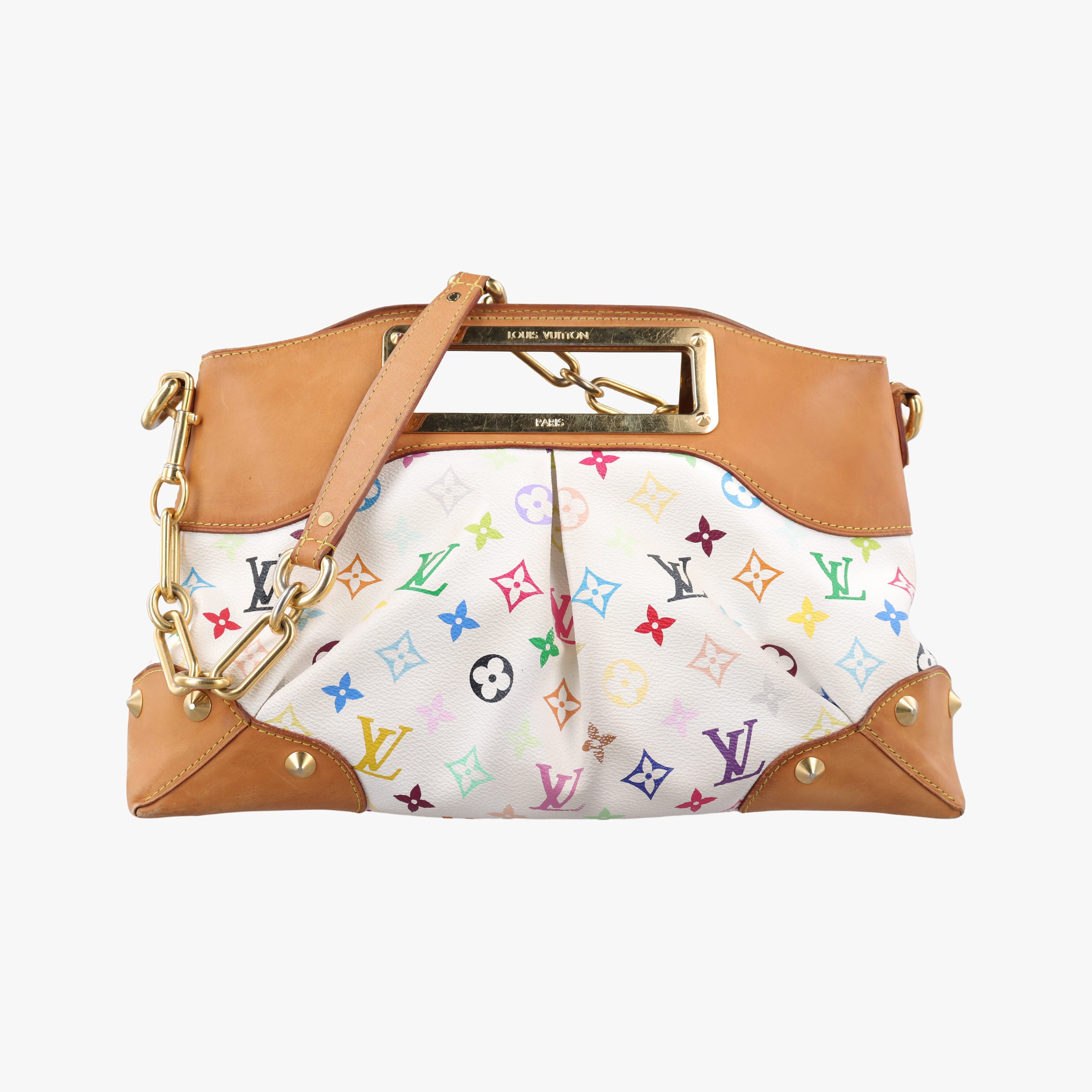 Pre-owned Louis Vuitton JUDY MM white Monogram Multicolor M40255 shoulderbag | stylenewstar