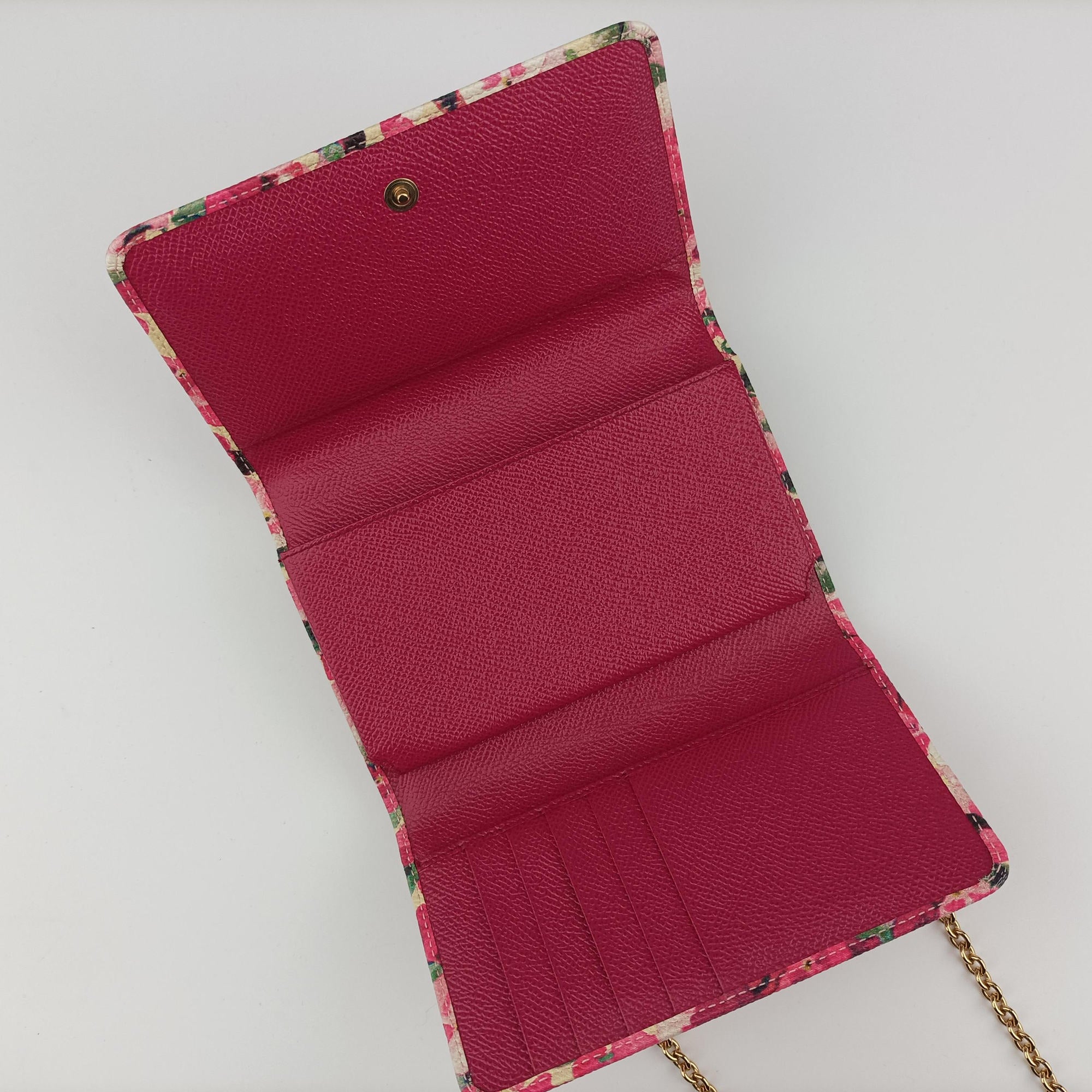 Pre-owned Dolce & Gabbana Sicily floral pink×Multicolour leather  shoulderbag | stylenewstar