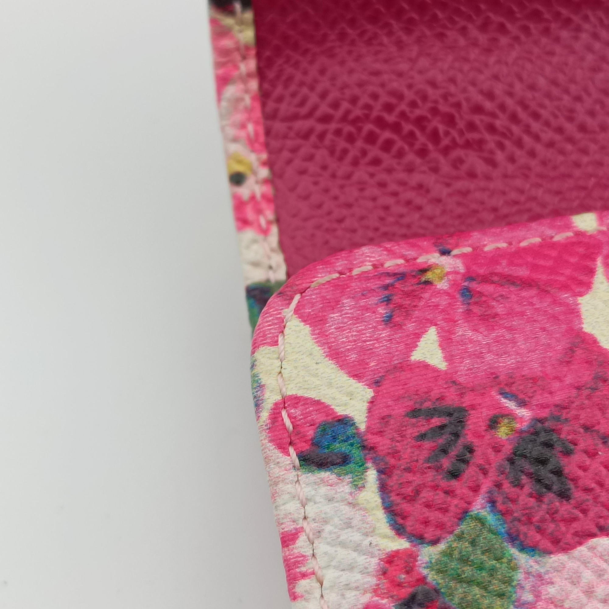 Pre-owned Dolce & Gabbana Sicily floral pink×Multicolour leather  shoulderbag | stylenewstar