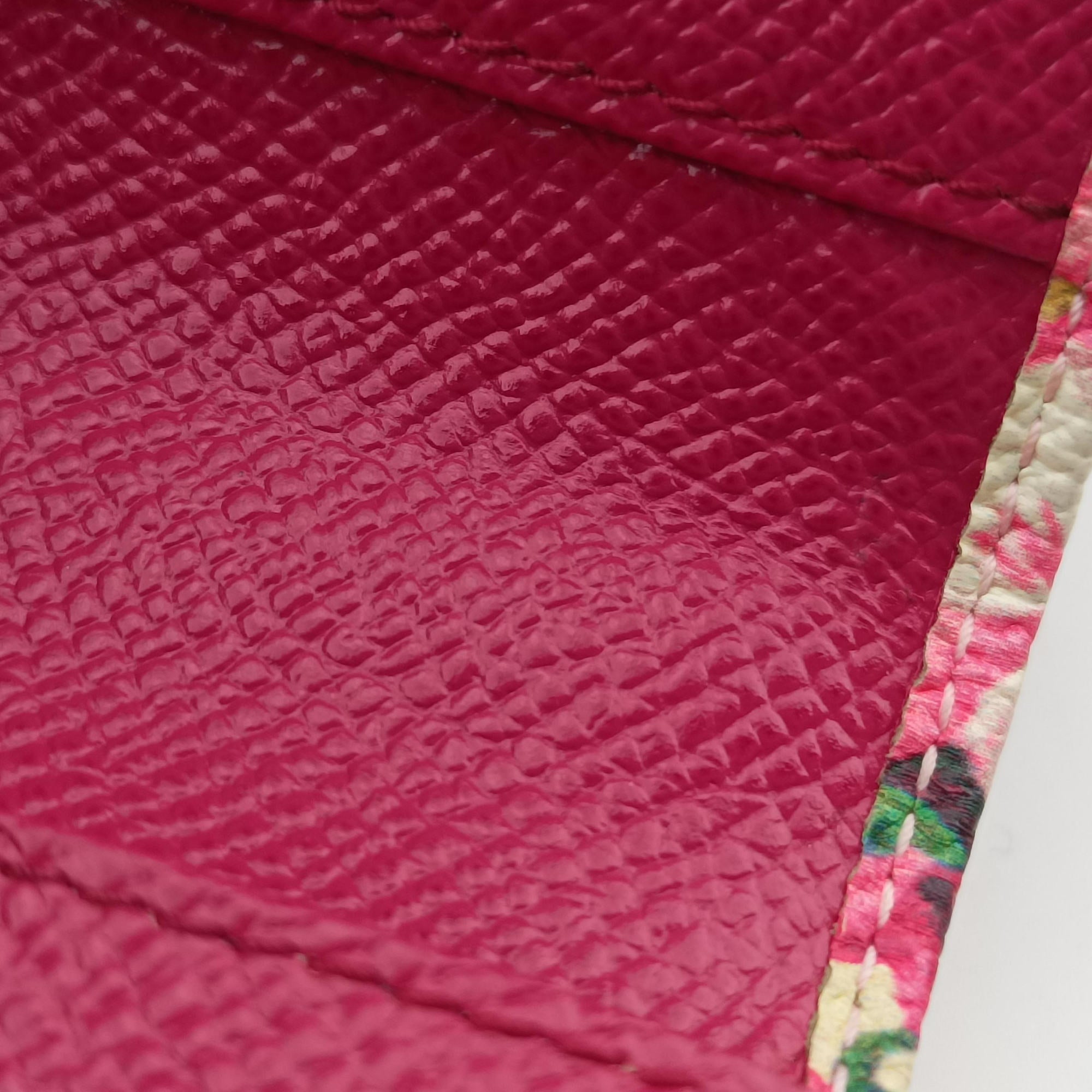 Pre-owned Dolce & Gabbana Sicily floral pink×Multicolour leather  shoulderbag | stylenewstar