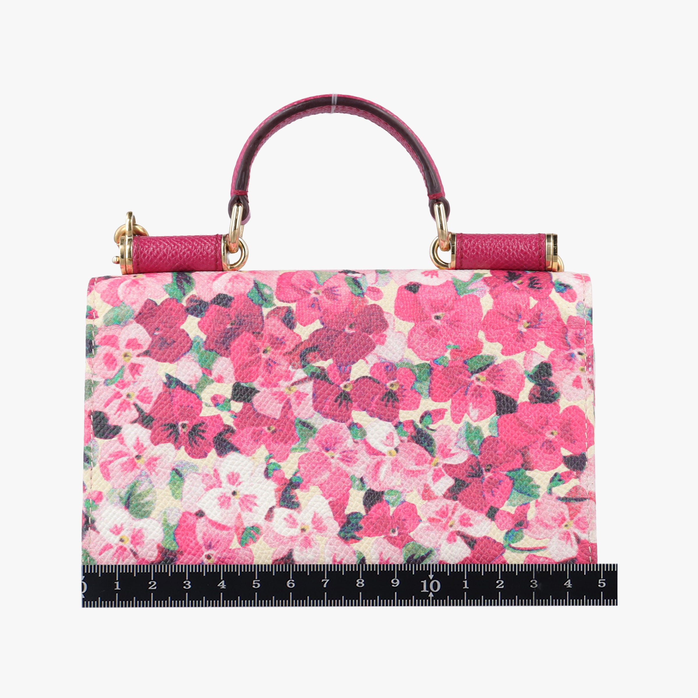 Pre-owned Dolce & Gabbana Sicily floral pink×Multicolour leather  shoulderbag | stylenewstar