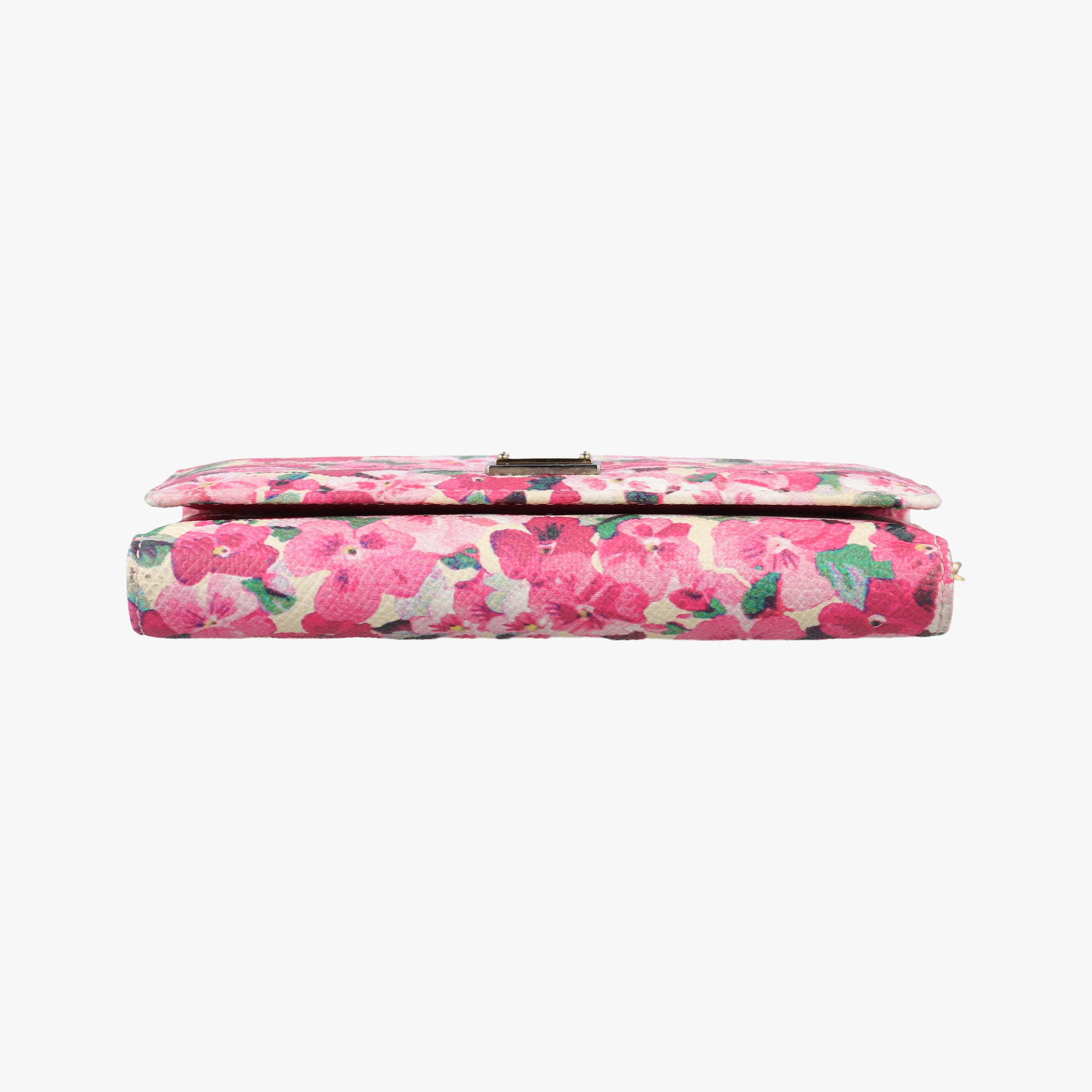 Pre-owned Dolce & Gabbana Sicily floral pink×Multicolour leather  shoulderbag | stylenewstar