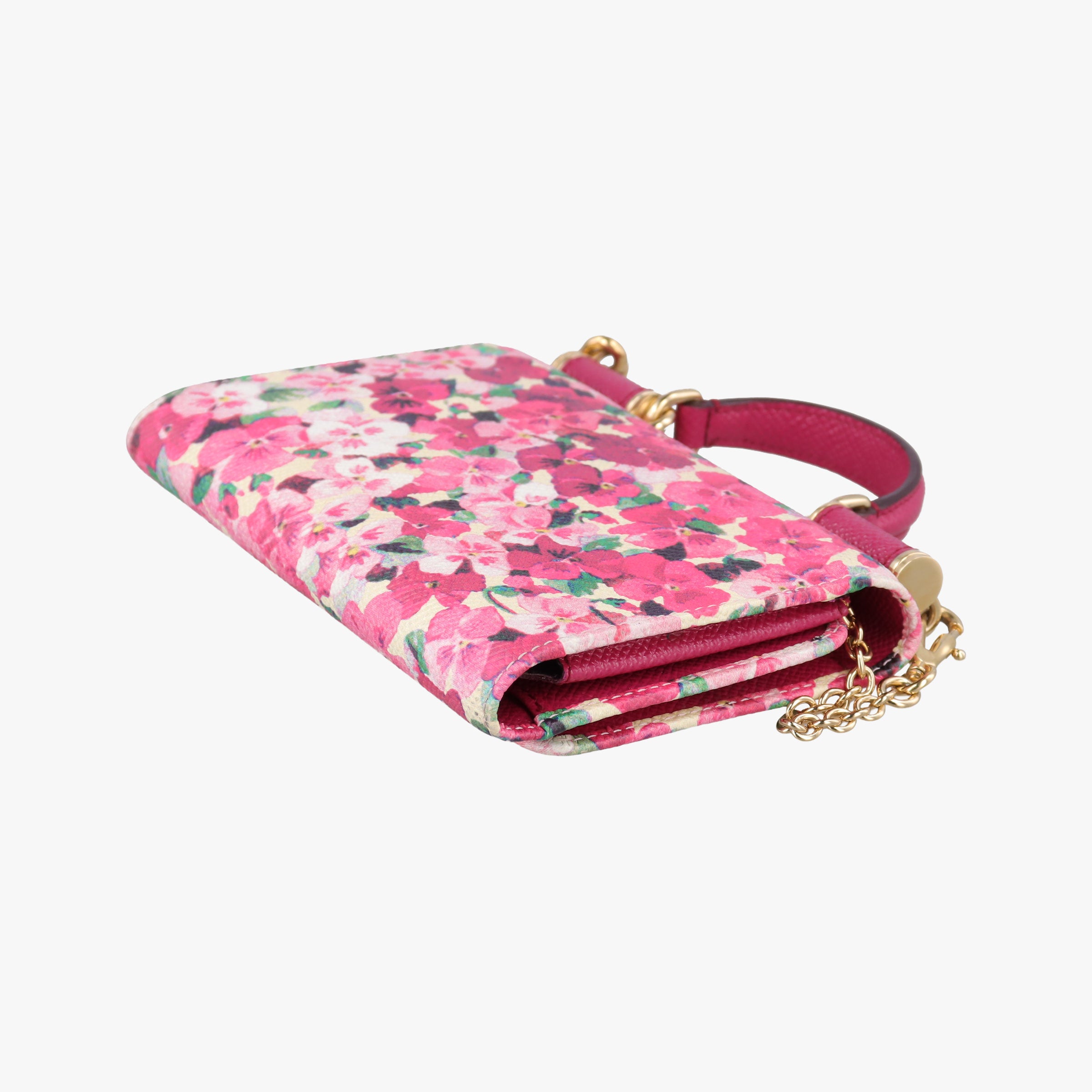 Pre-owned Dolce & Gabbana Sicily floral pink×Multicolour leather  shoulderbag | stylenewstar