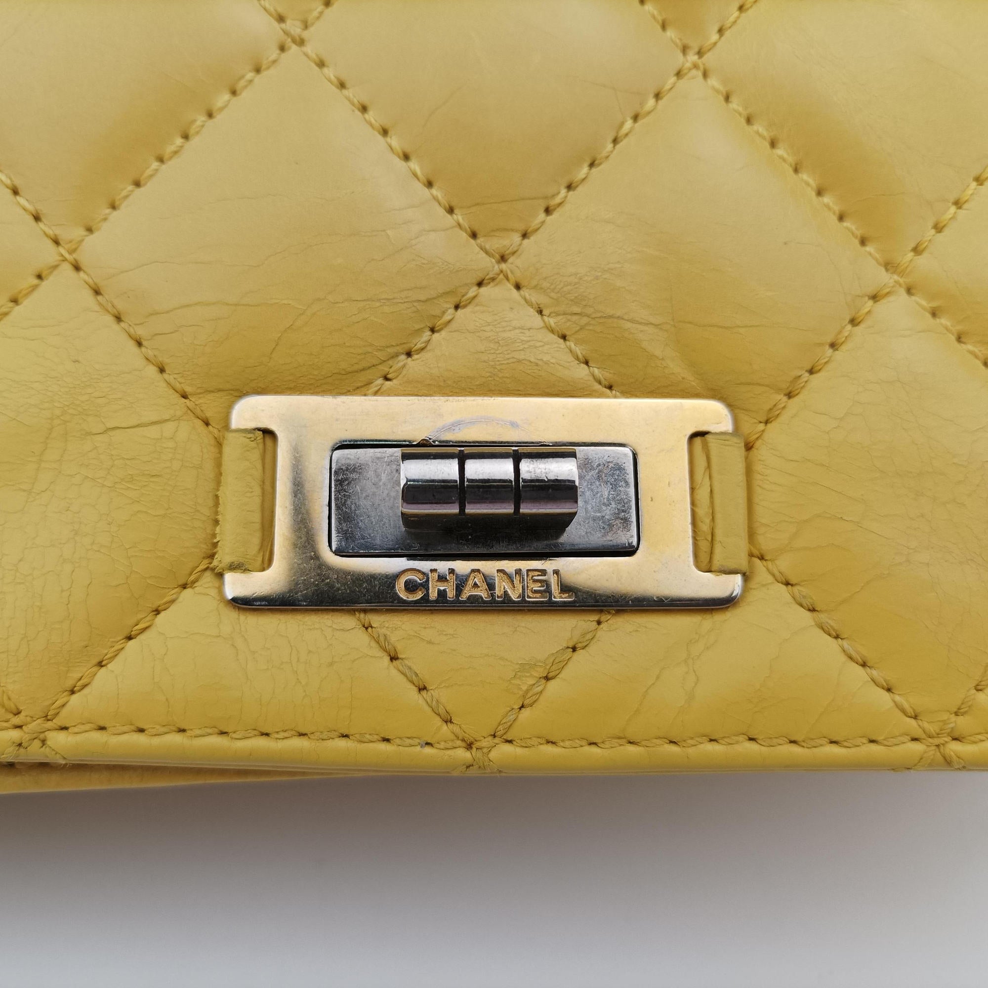 Pre-owned Chanel 2.55 Rita Matelasse Yellow Leather A66816 shoulderbag | stylenewstar