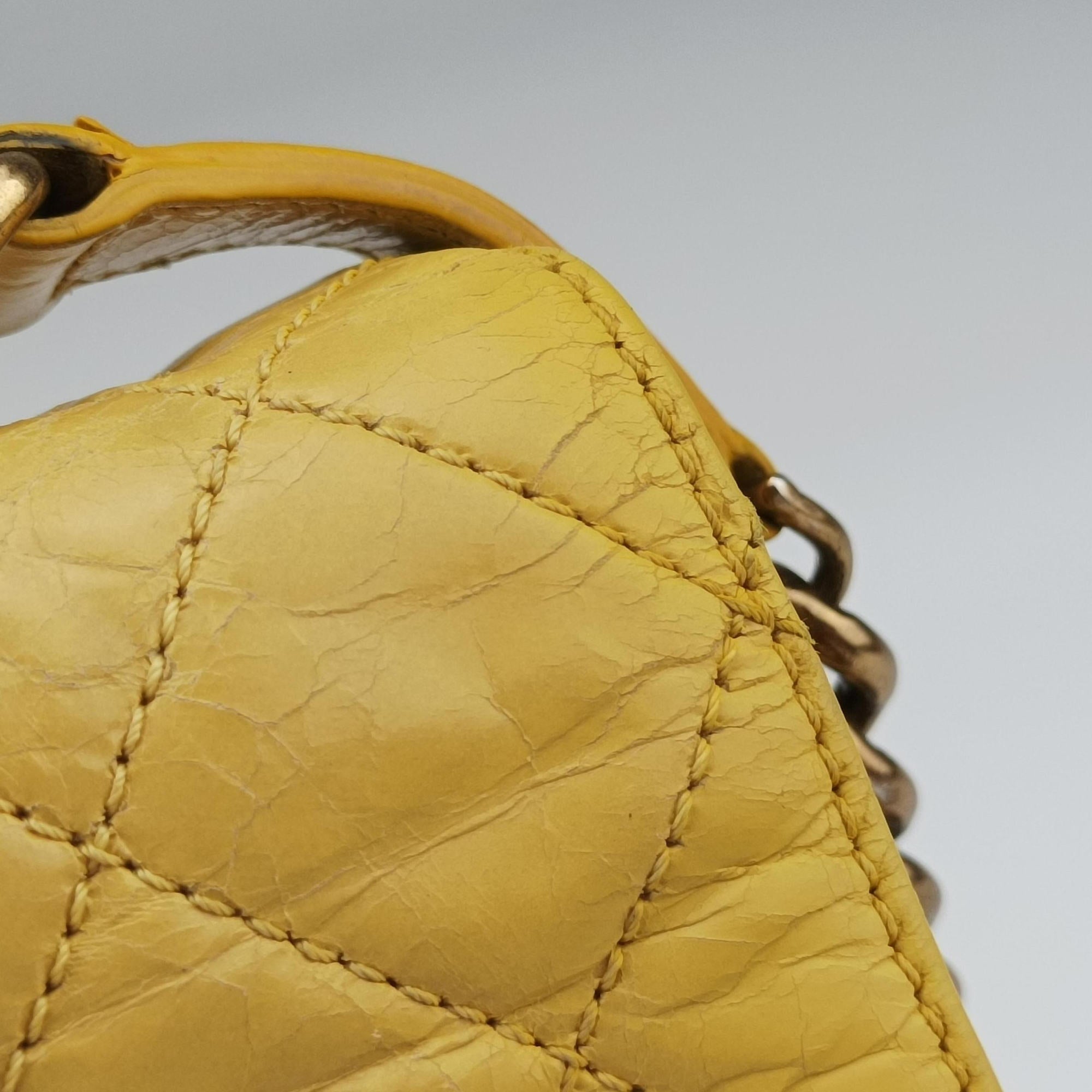 Pre-owned Chanel 2.55 Rita Matelasse Yellow Leather A66816 shoulderbag | stylenewstar