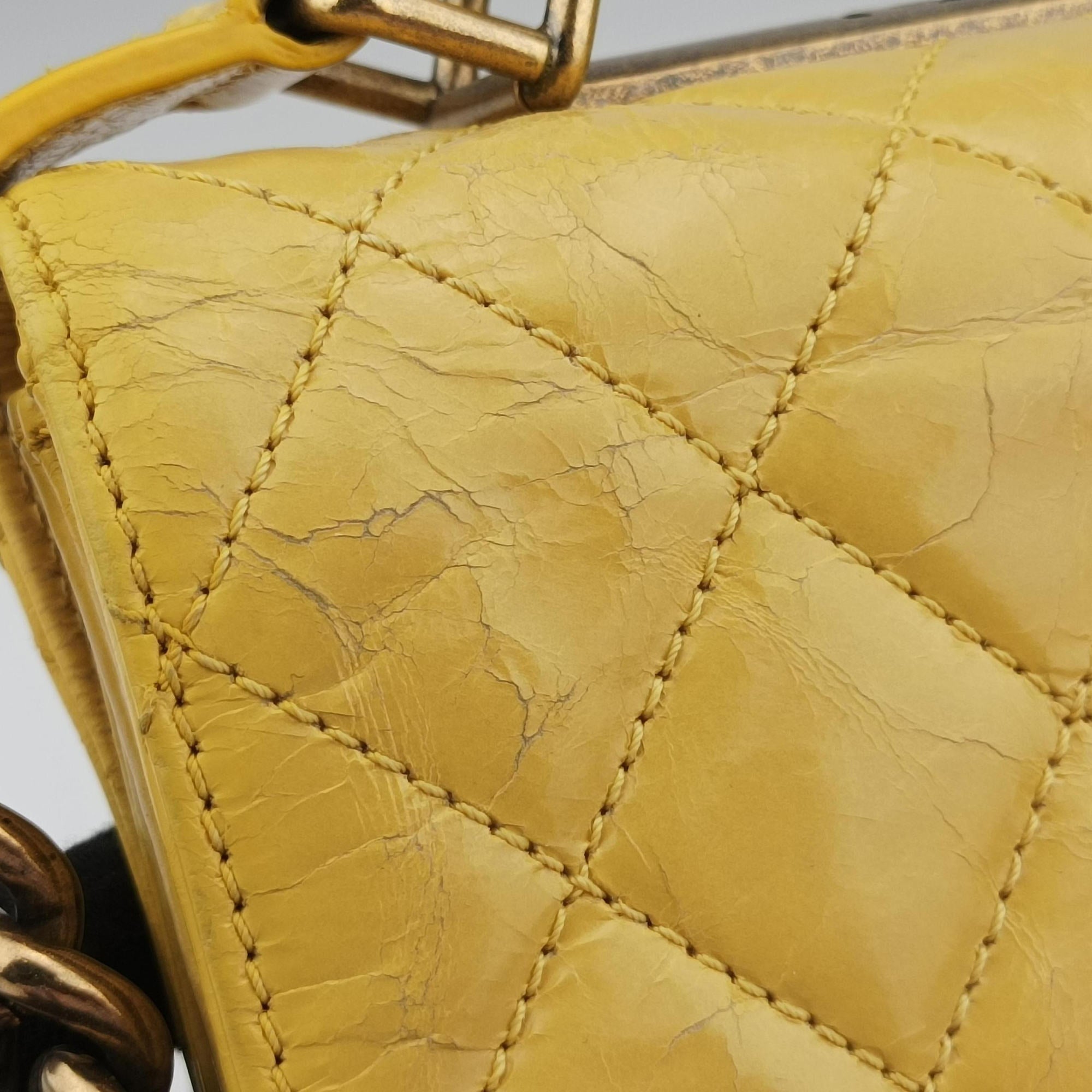 Pre-owned Chanel 2.55 Rita Matelasse Yellow Leather A66816 shoulderbag | stylenewstar