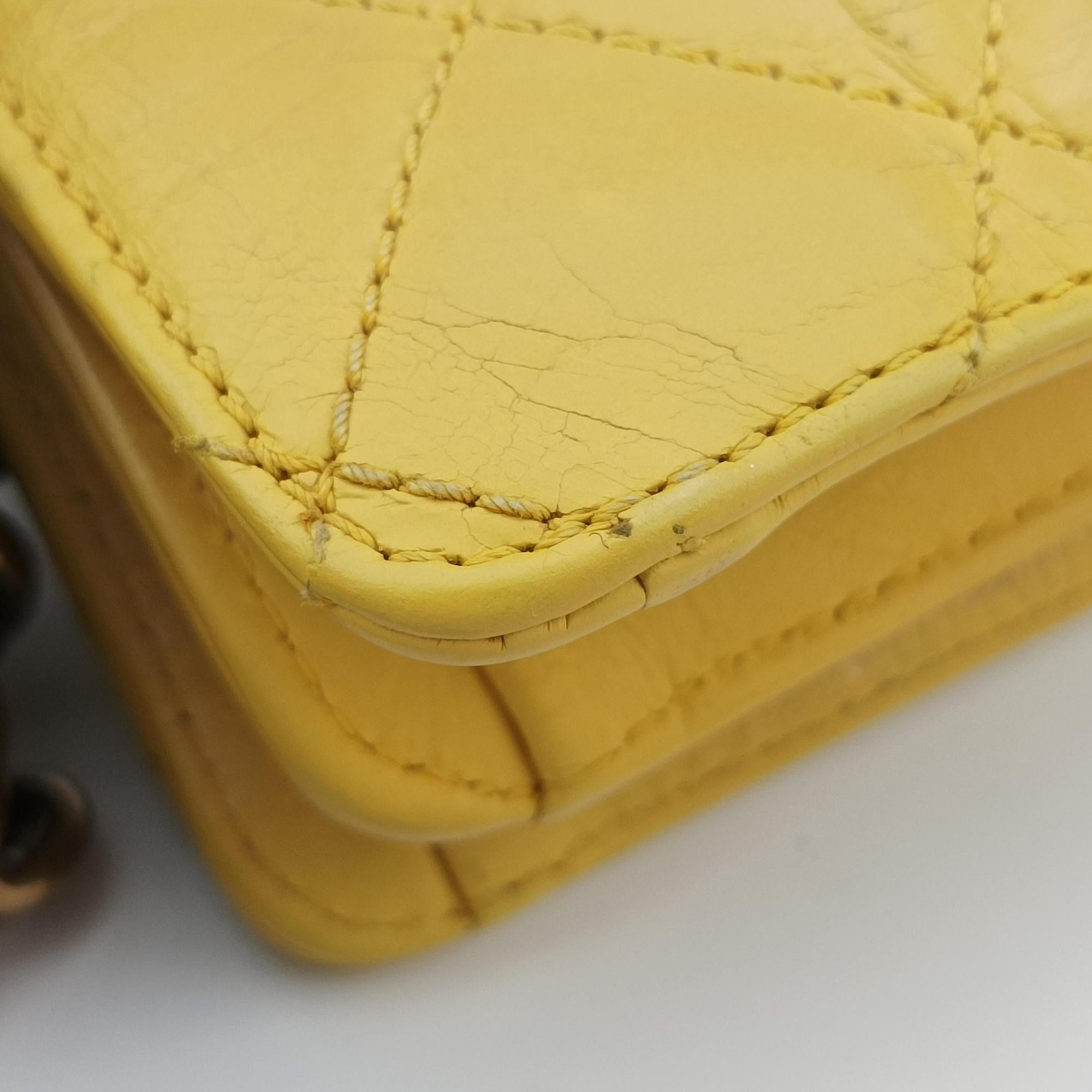 Pre-owned Chanel 2.55 Rita Matelasse Yellow Leather A66816 shoulderbag | stylenewstar