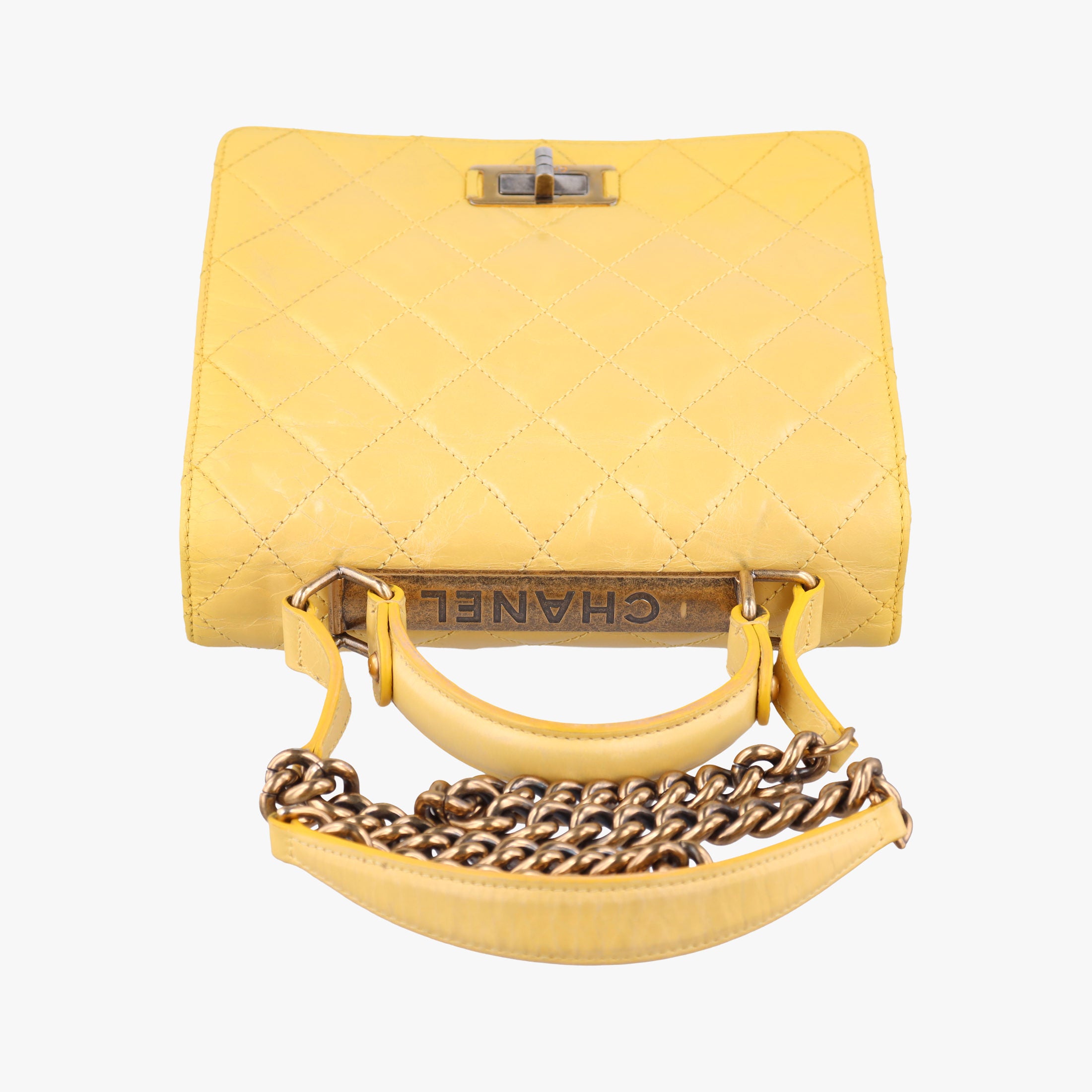 Pre-owned Chanel 2.55 Rita Matelasse Yellow Leather A66816 shoulderbag | stylenewstar