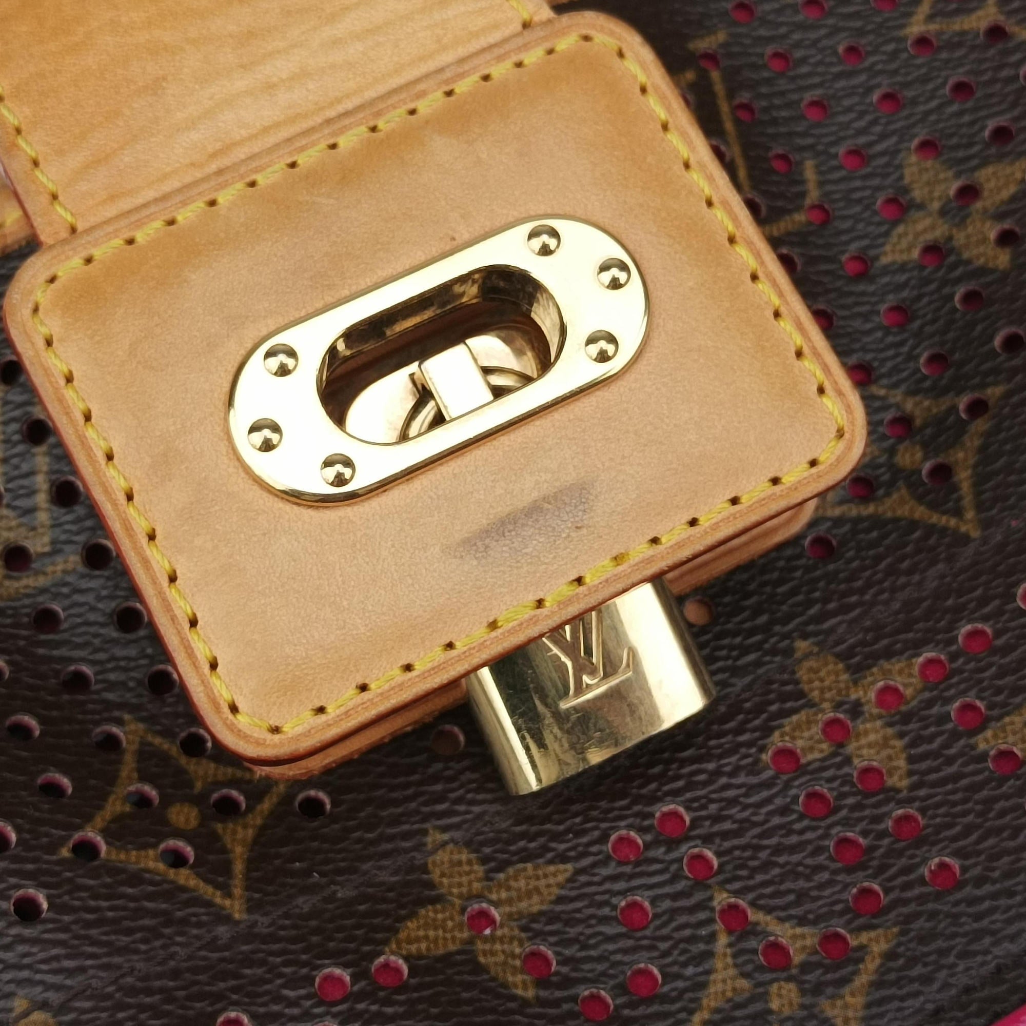 Pre-owned Louis Vuitton Musette brown×FUCHSIA Monogram Perforated M95172 shoulderbag | stylenewstar