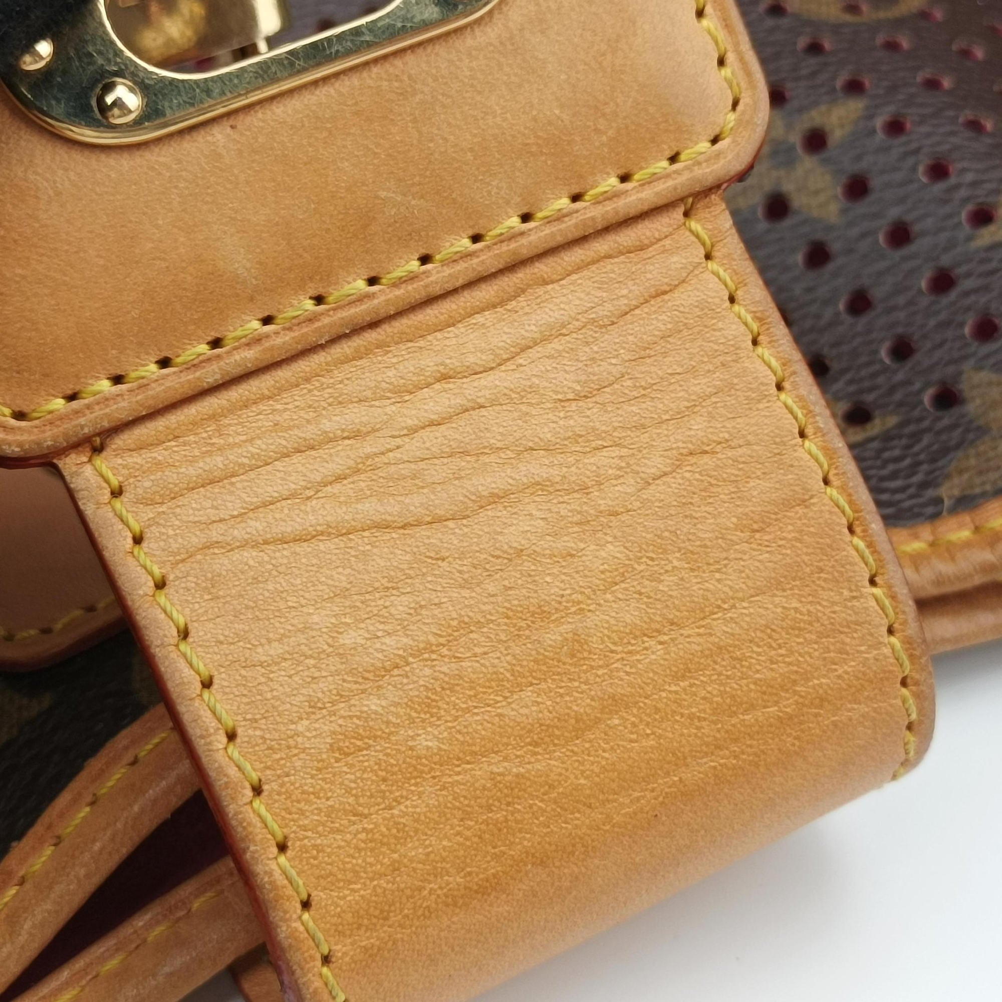 Pre-owned Louis Vuitton Musette brown×FUCHSIA Monogram Perforated M95172 shoulderbag | stylenewstar