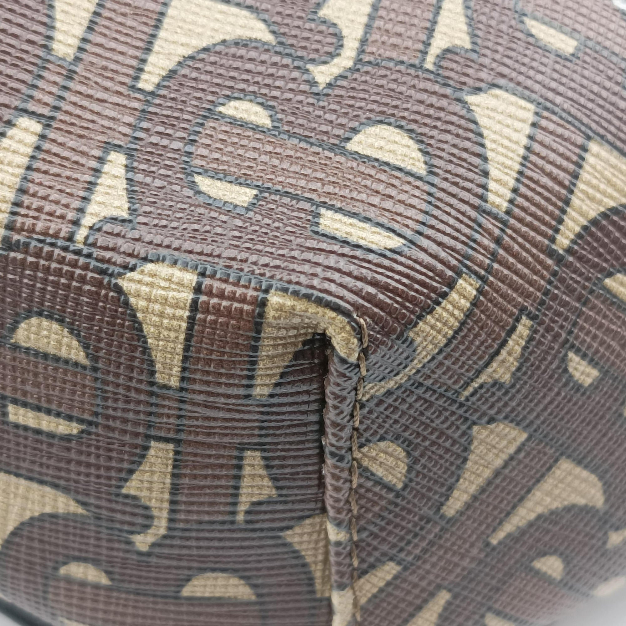Pre-owned Burberry Monogram Stripe Brown×Multicolour PVC coated canvas x leather  bum bag/waist bag | stylenewstar