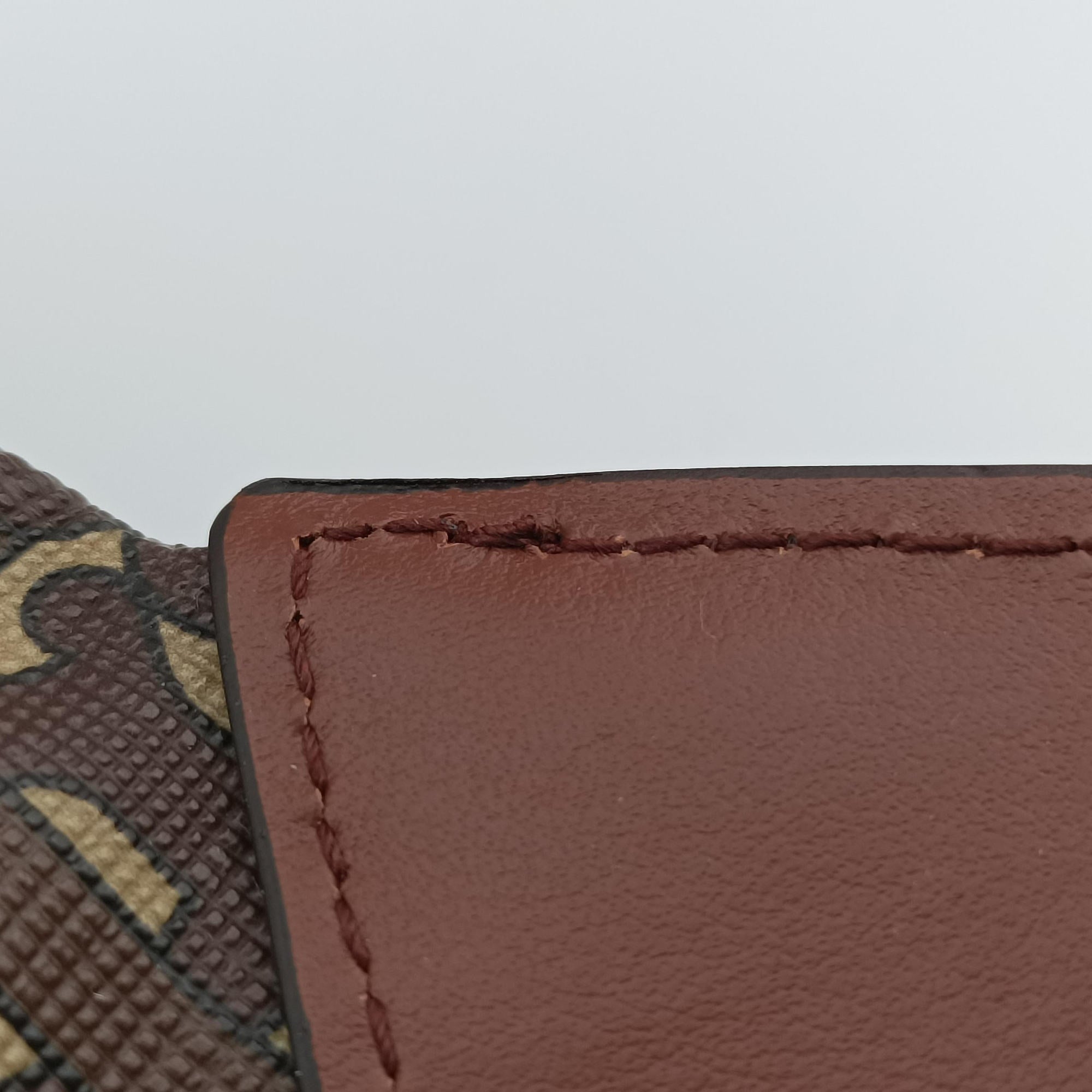Pre-owned Burberry Monogram Stripe Brown×Multicolour PVC coated canvas x leather  bum bag/waist bag | stylenewstar