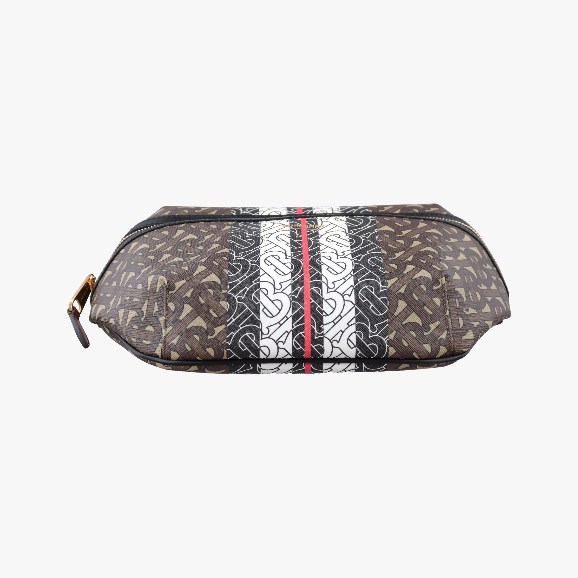 Pre-owned Burberry Monogram Stripe Brown×Multicolour PVC coated canvas x leather  bum bag/waist bag | stylenewstar