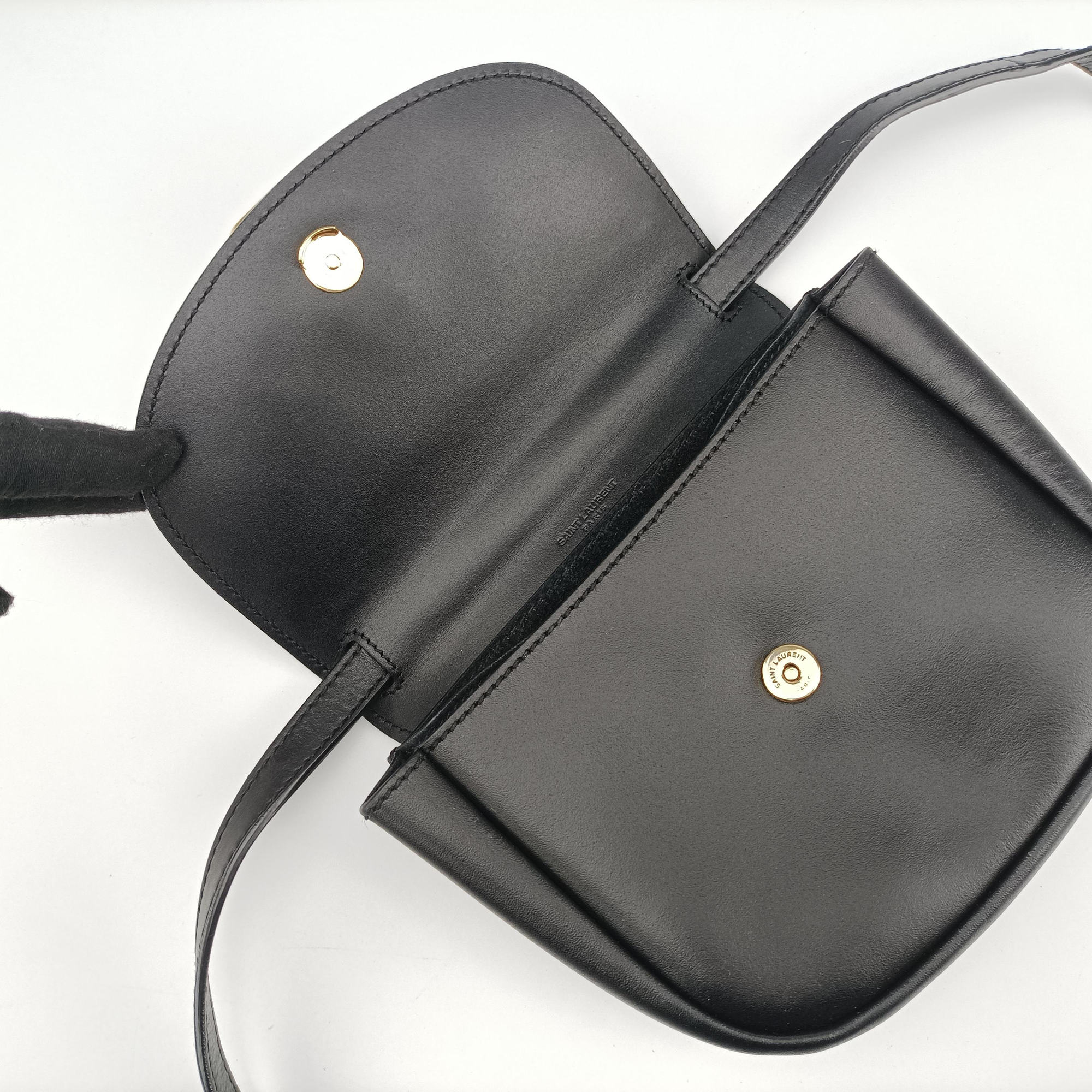 Pre-owned Yves Saint Laurent KAIA Small Black Leather 619740 shoulderbag | stylenewstar