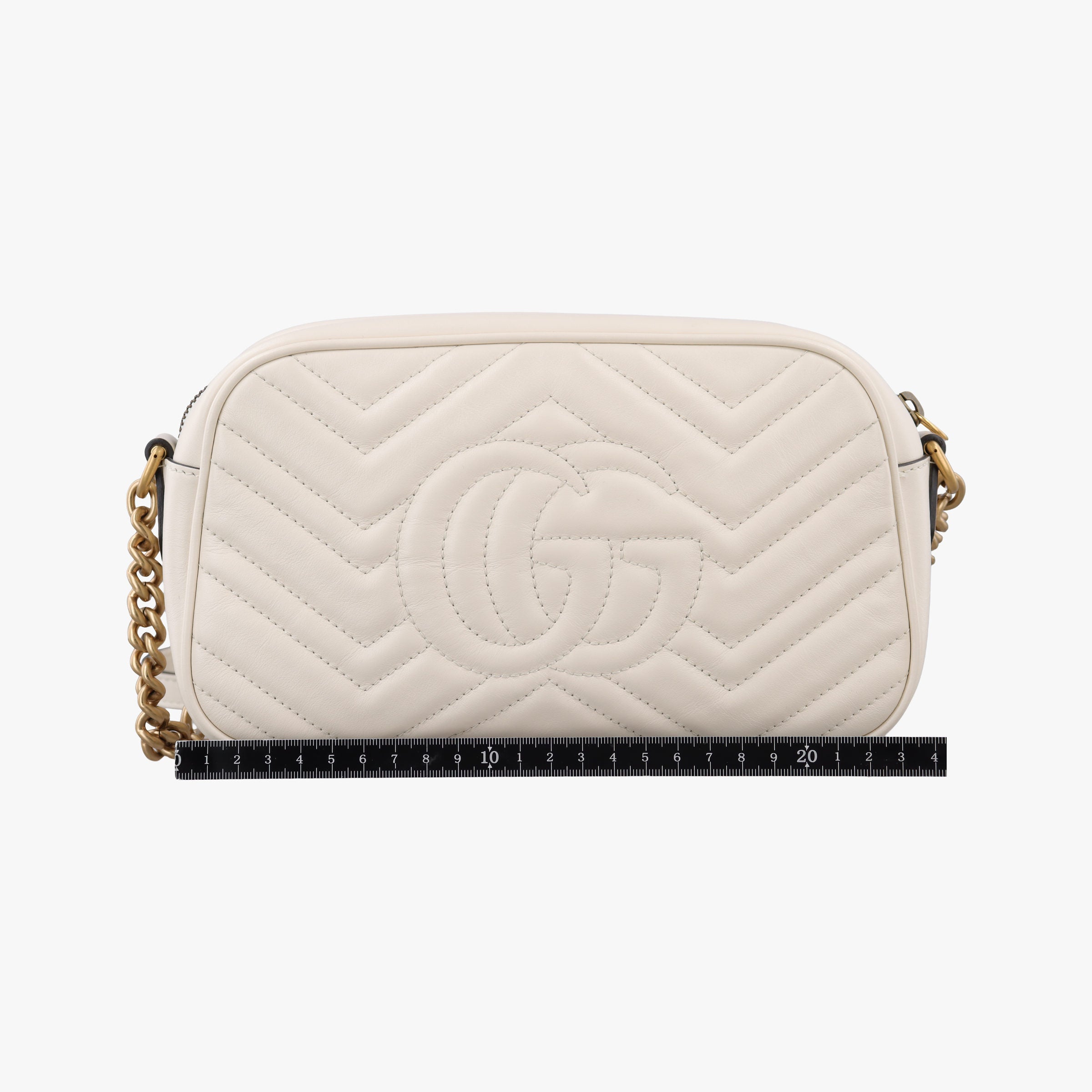 Pre-owned Gucci GG Marmont White Leather 447632 shoulderbag | stylenewstar