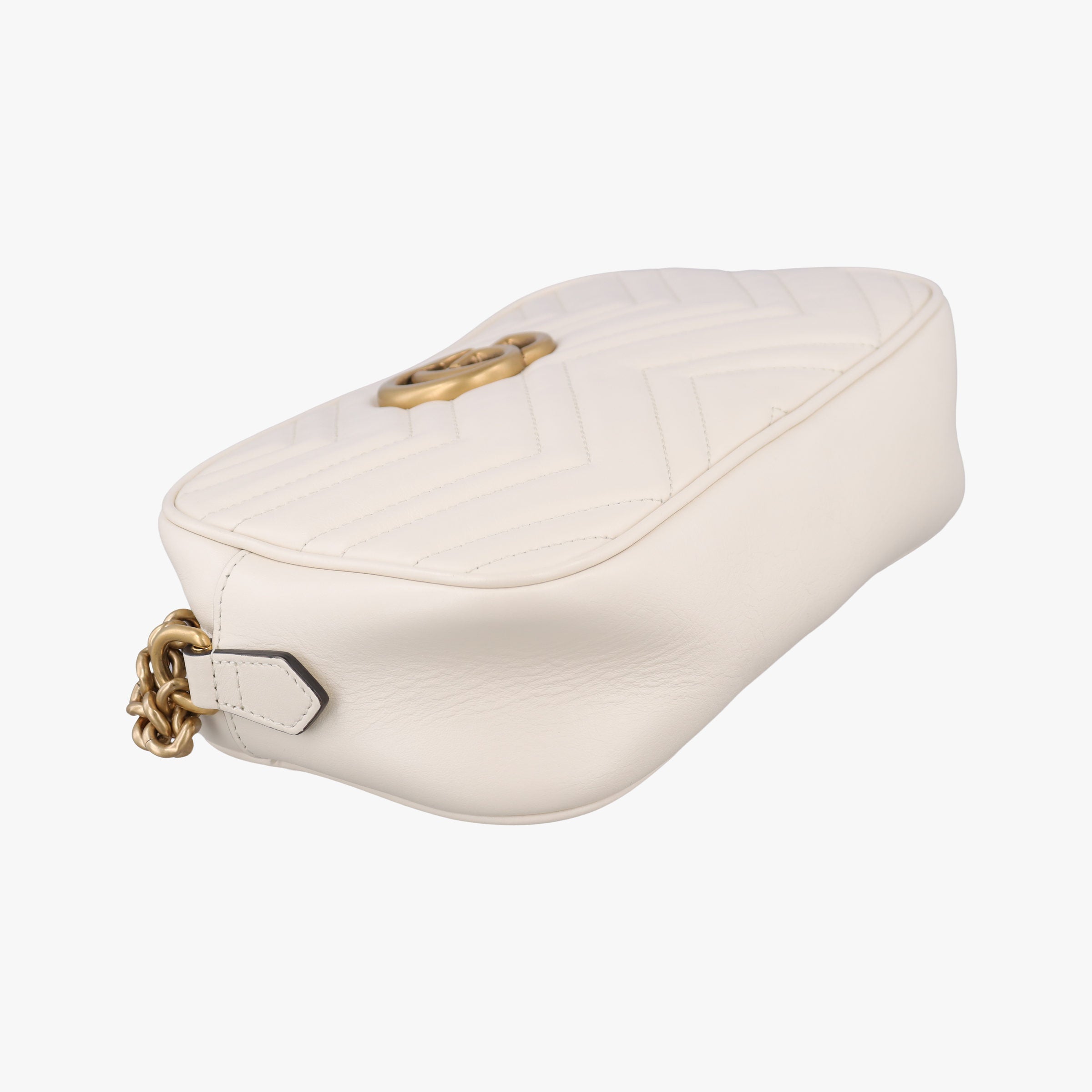 Pre-owned Gucci GG Marmont White Leather 447632 shoulderbag | stylenewstar