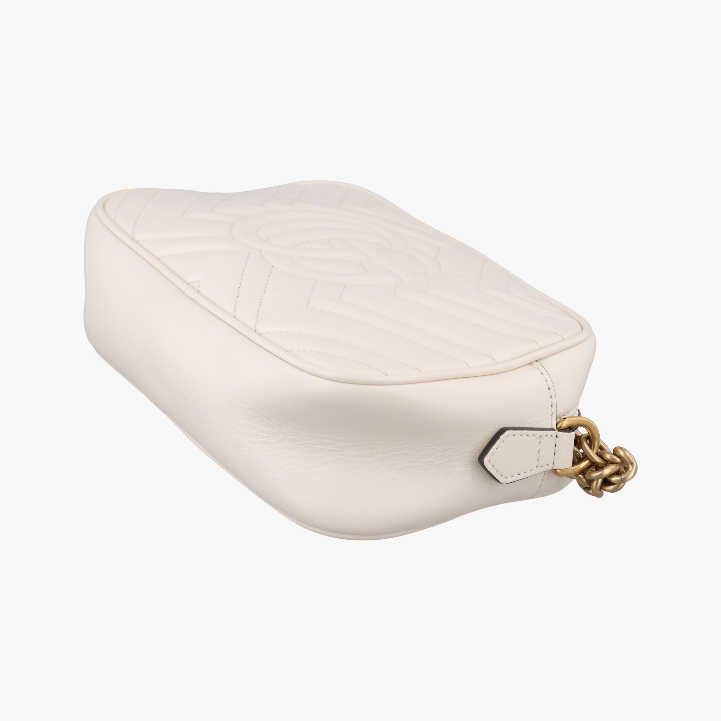 Pre-owned Gucci GG Marmont White Leather 447632 shoulderbag | stylenewstar