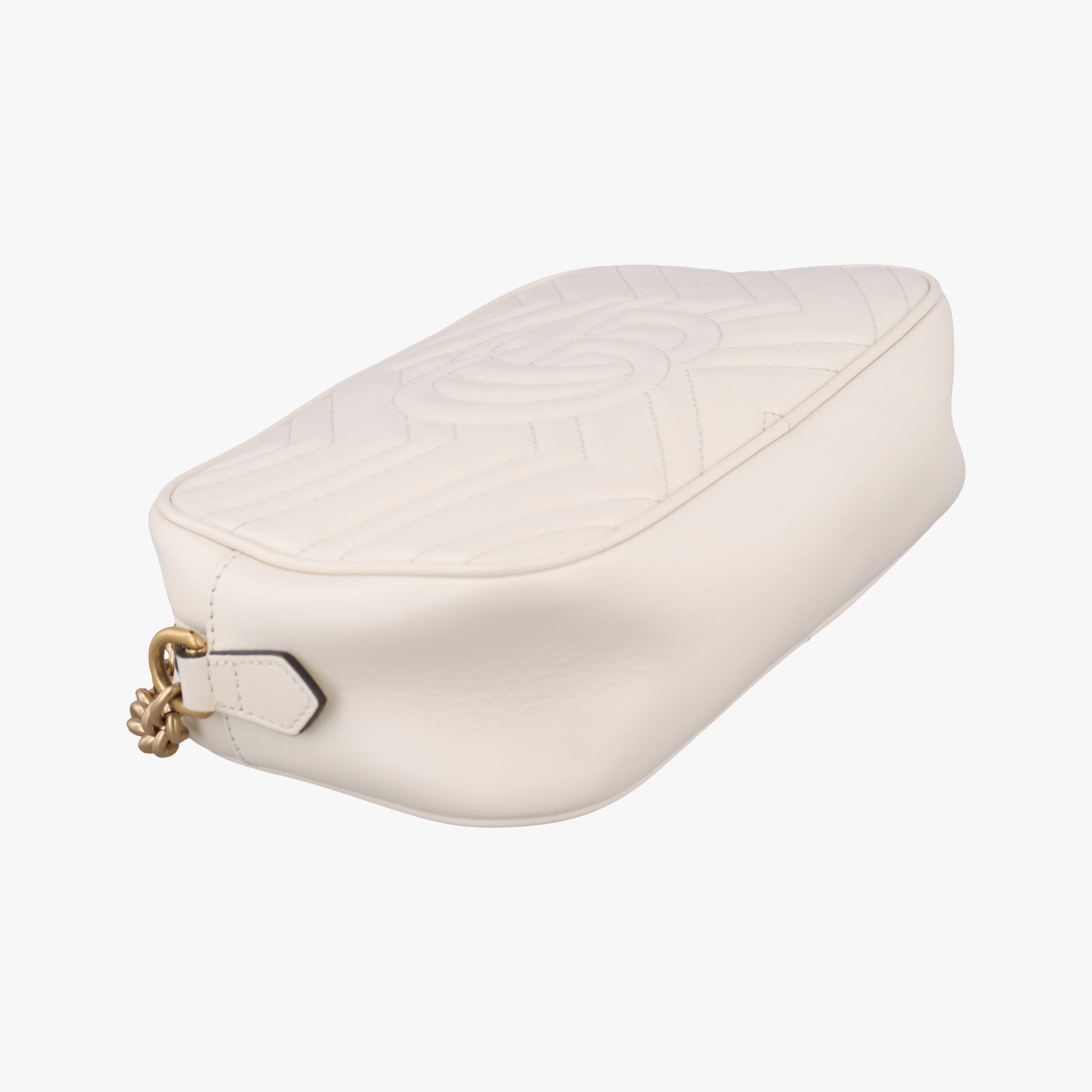 Pre-owned Gucci GG Marmont White Leather 447632 shoulderbag | stylenewstar